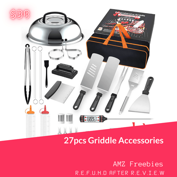 Griddle Accessories, 27 PCS Stainless Steel Grilling Kit, Flat Top