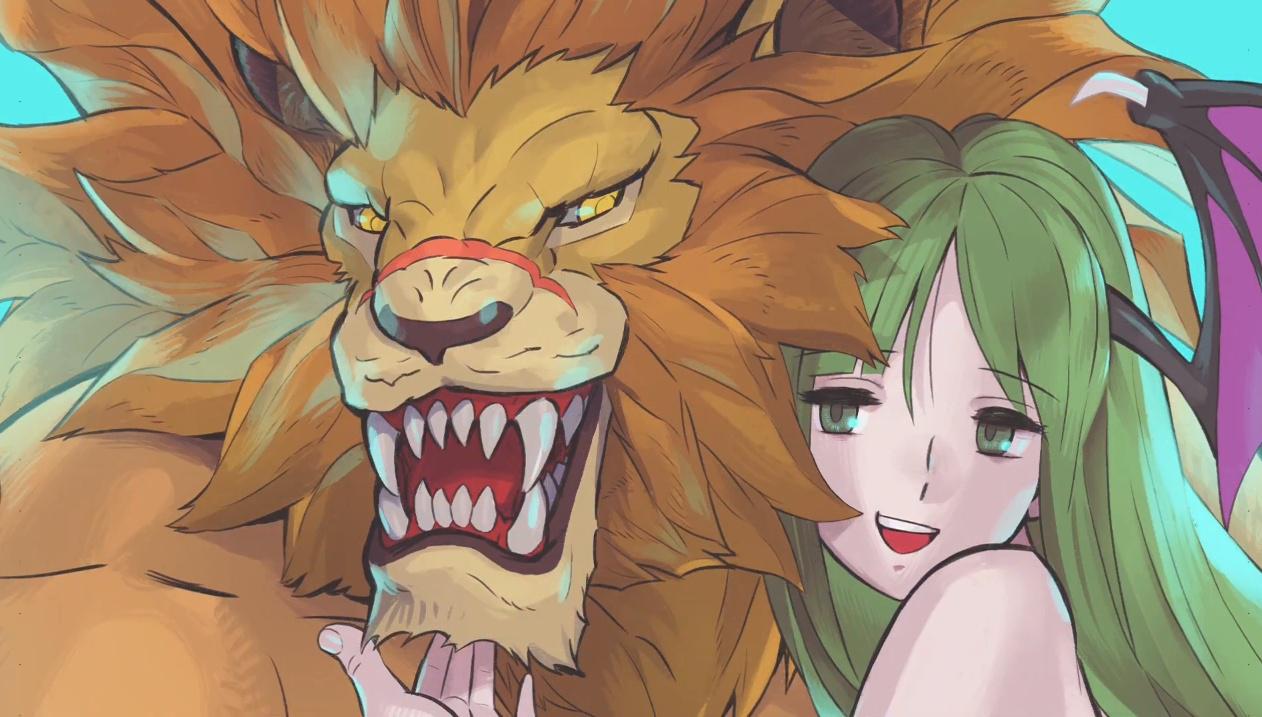 new official art of Morrigan (Darkstalkers) and Leo (Red Earth