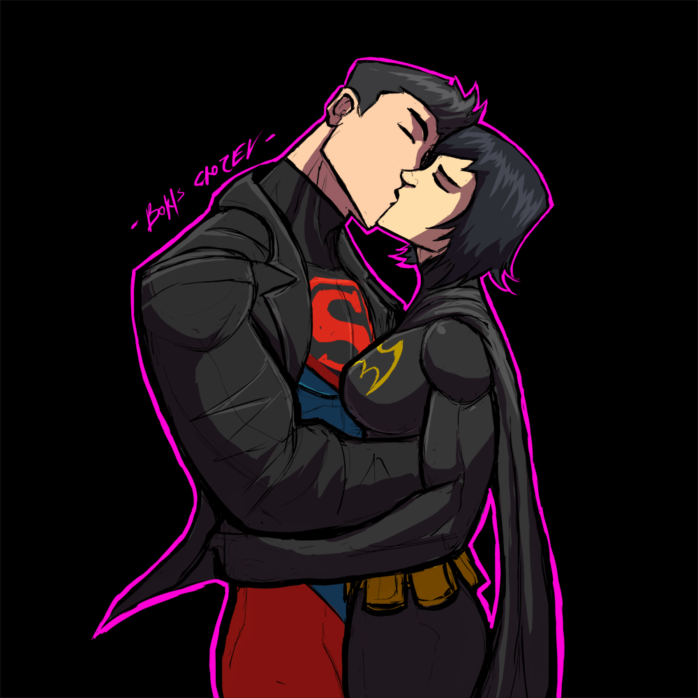 Batgirl And Robin Kiss