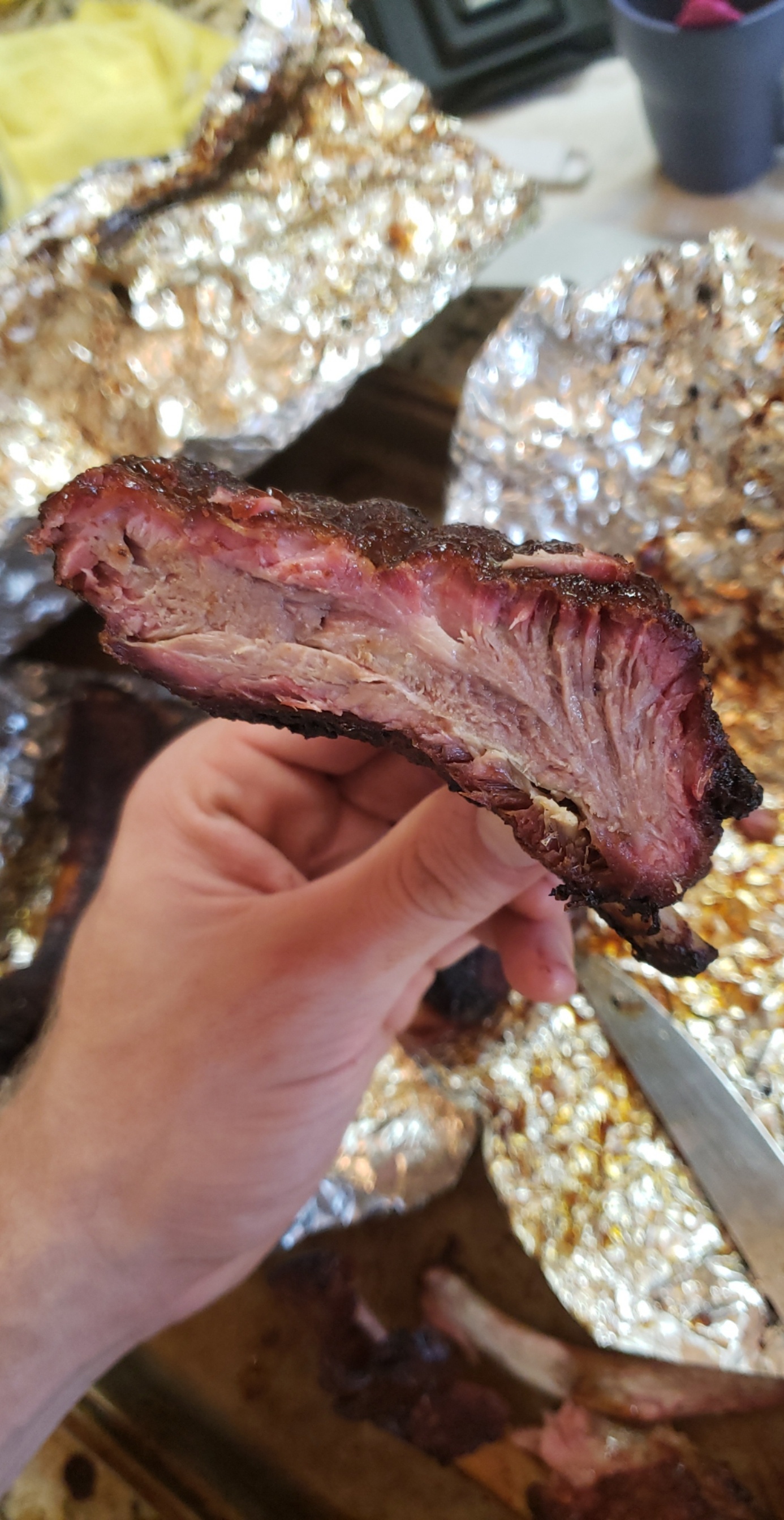 Baby backs over cherry wood r/BBQ