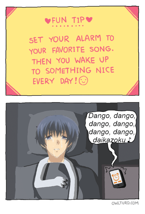 It's not like an alarm song can spoil your day, right? r/Animemes