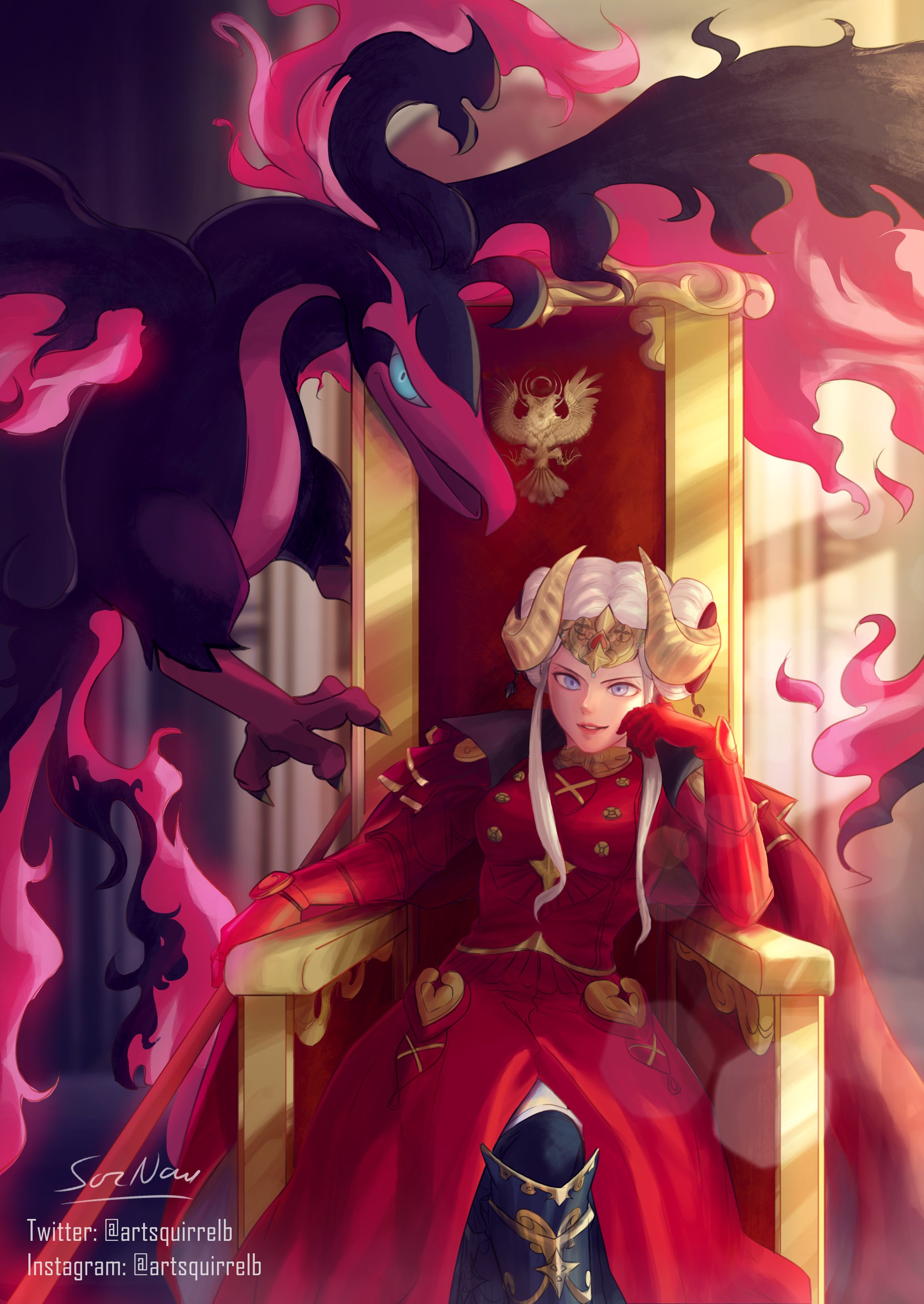 Posttimeskip Edelgard and Galarian Moltres xD Imagine reaching her