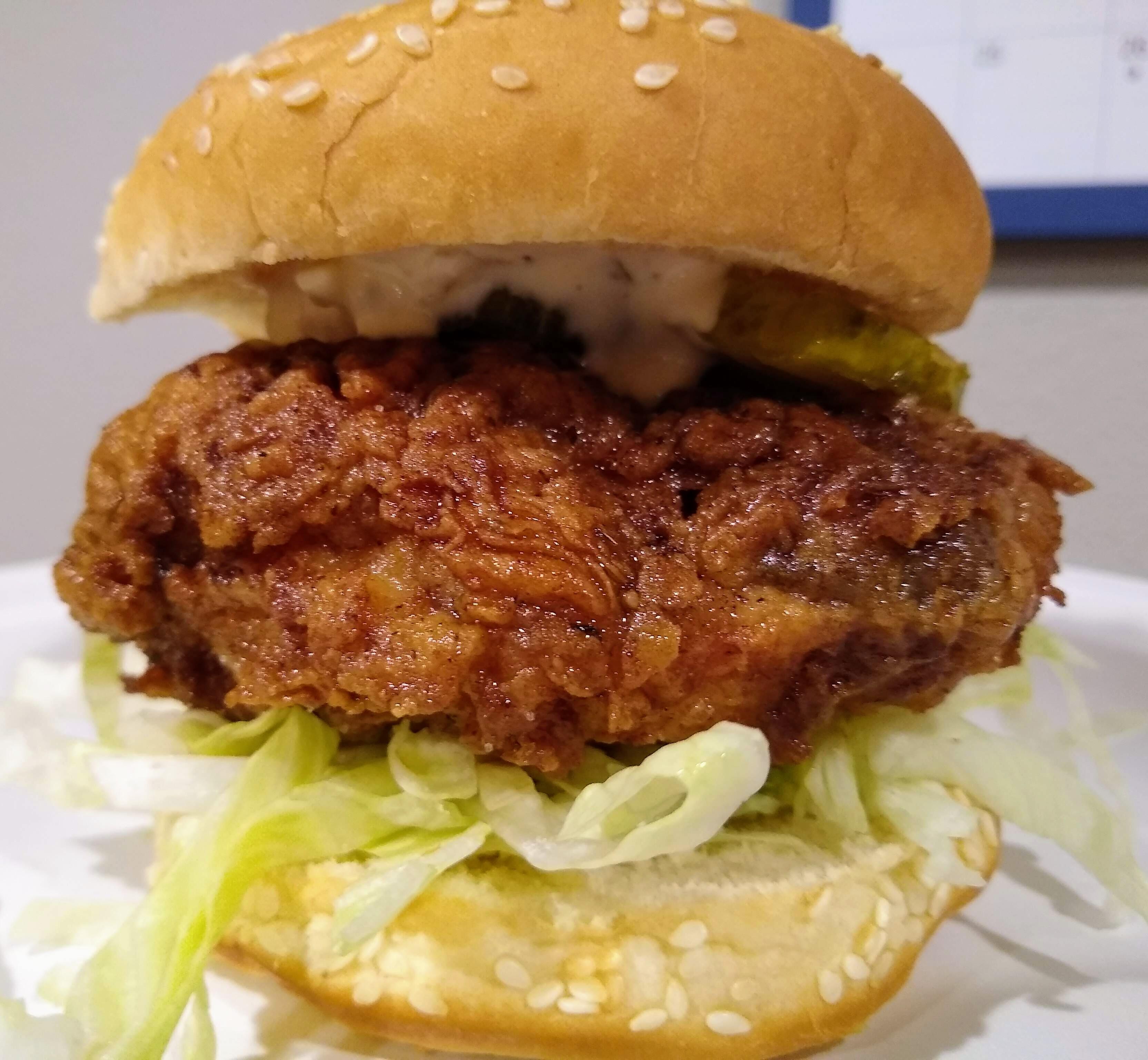 Made buttermilk fried chicken sandwiches for Super Bowl party r