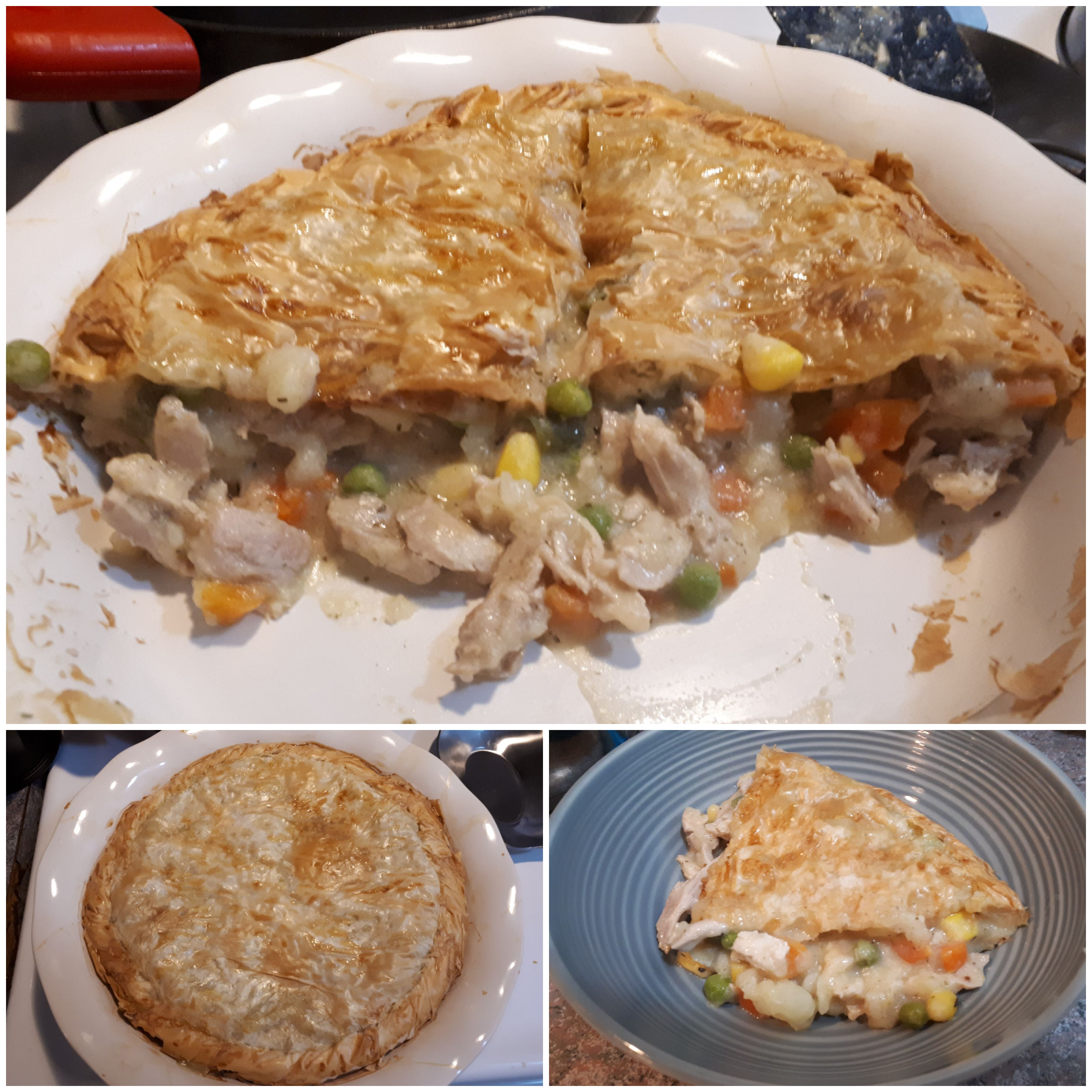 [Homemade] chicken pot pie with phyllo pastry r/FoodPorn