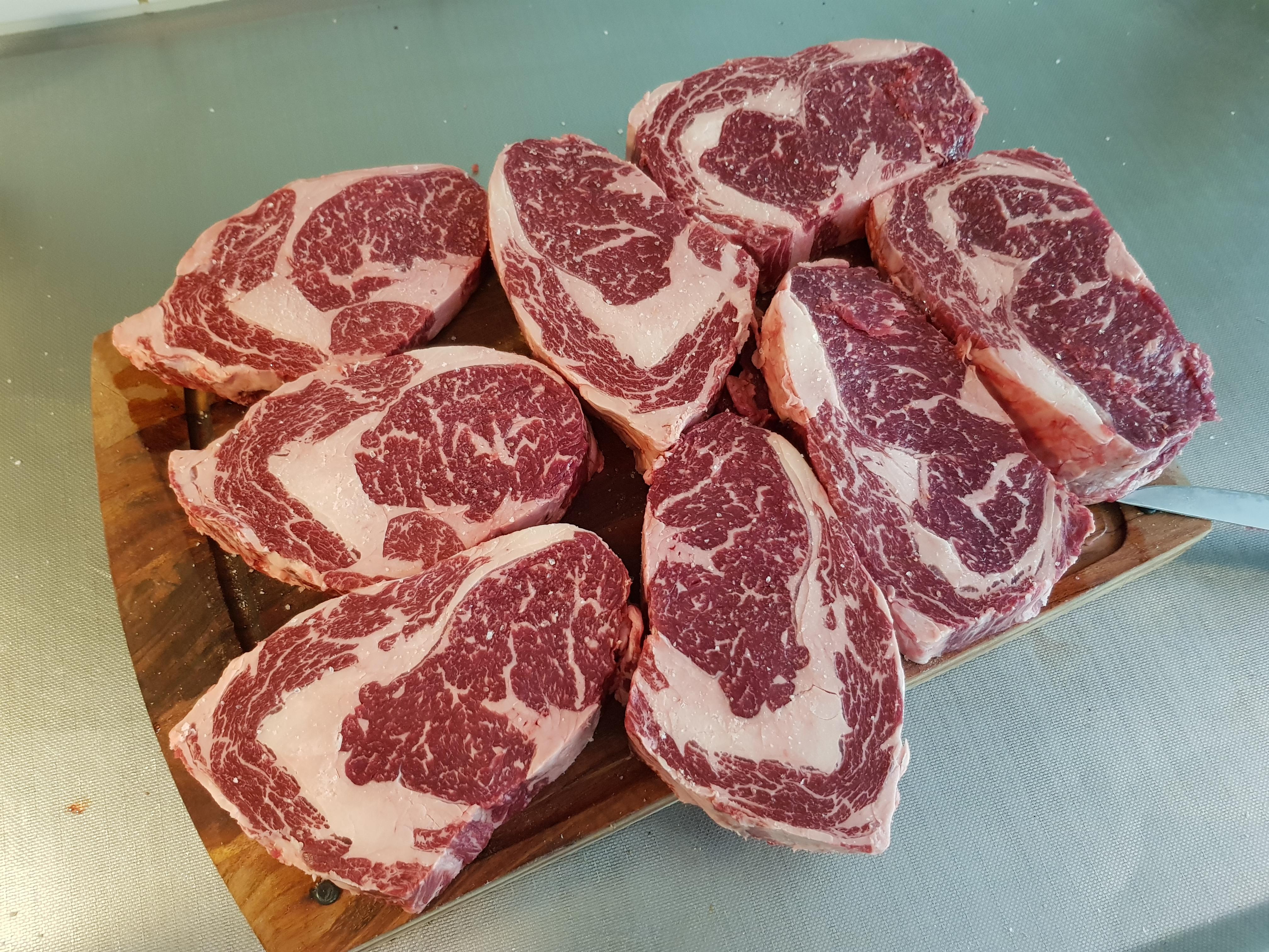 That feeling when you start cutting a whole ribeye and notice the