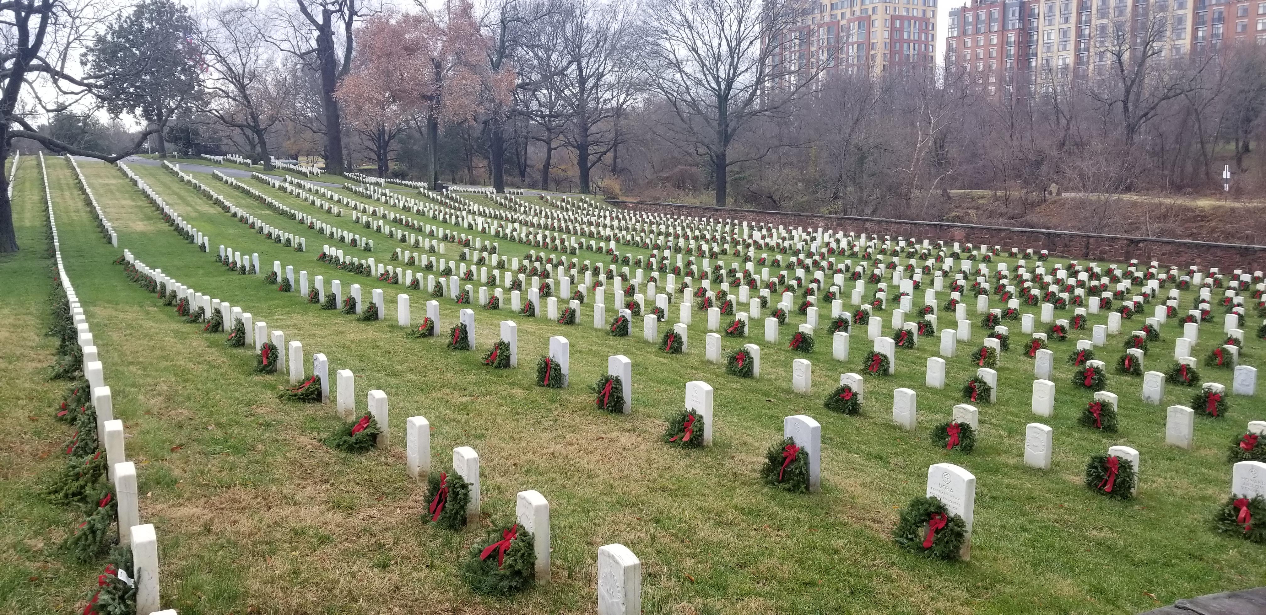 Wreaths on the graves, Alexandria National Cemetery r/nova