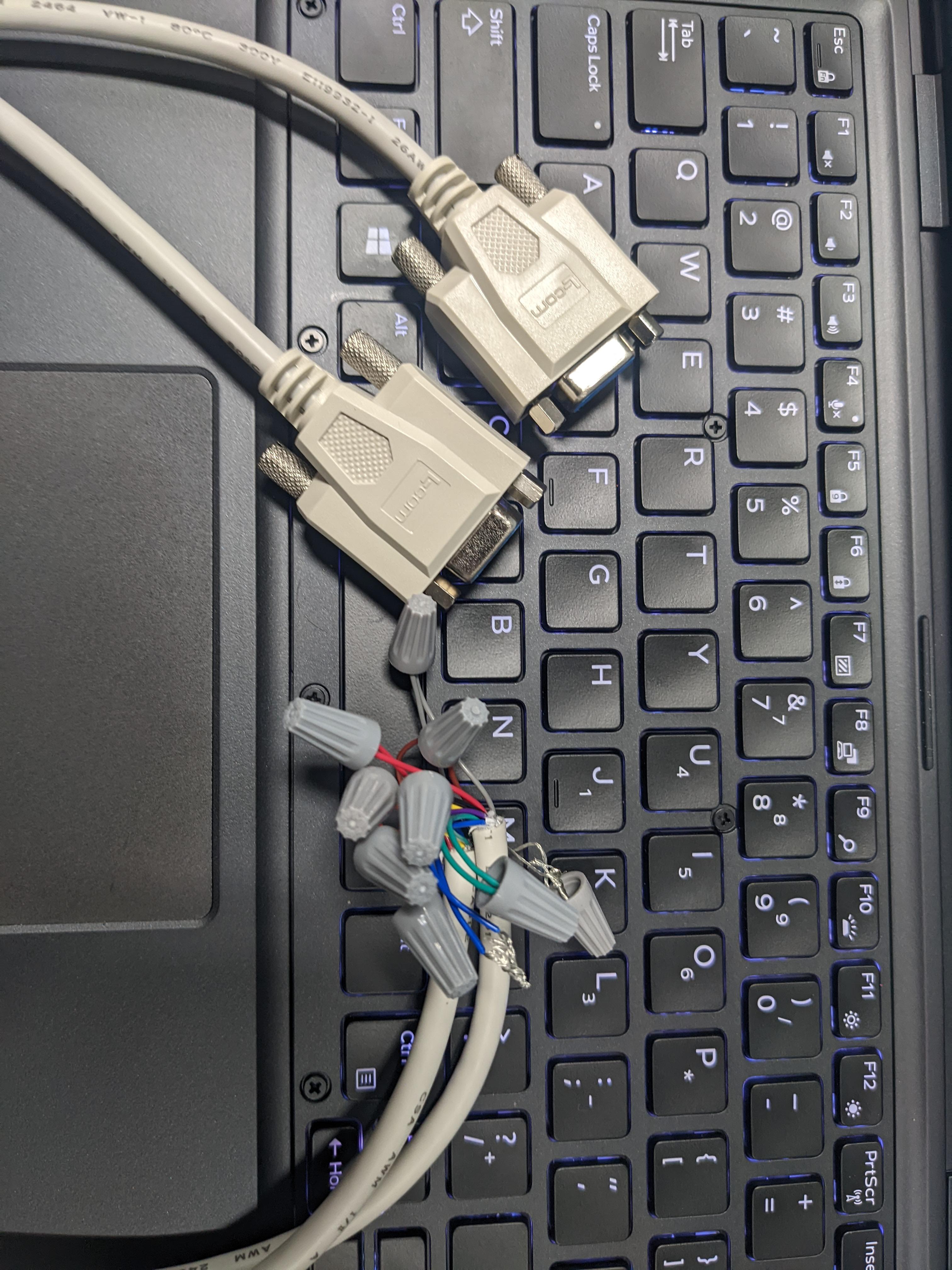 Didn't have the correct ends on the serial cables on hand. Also didn't