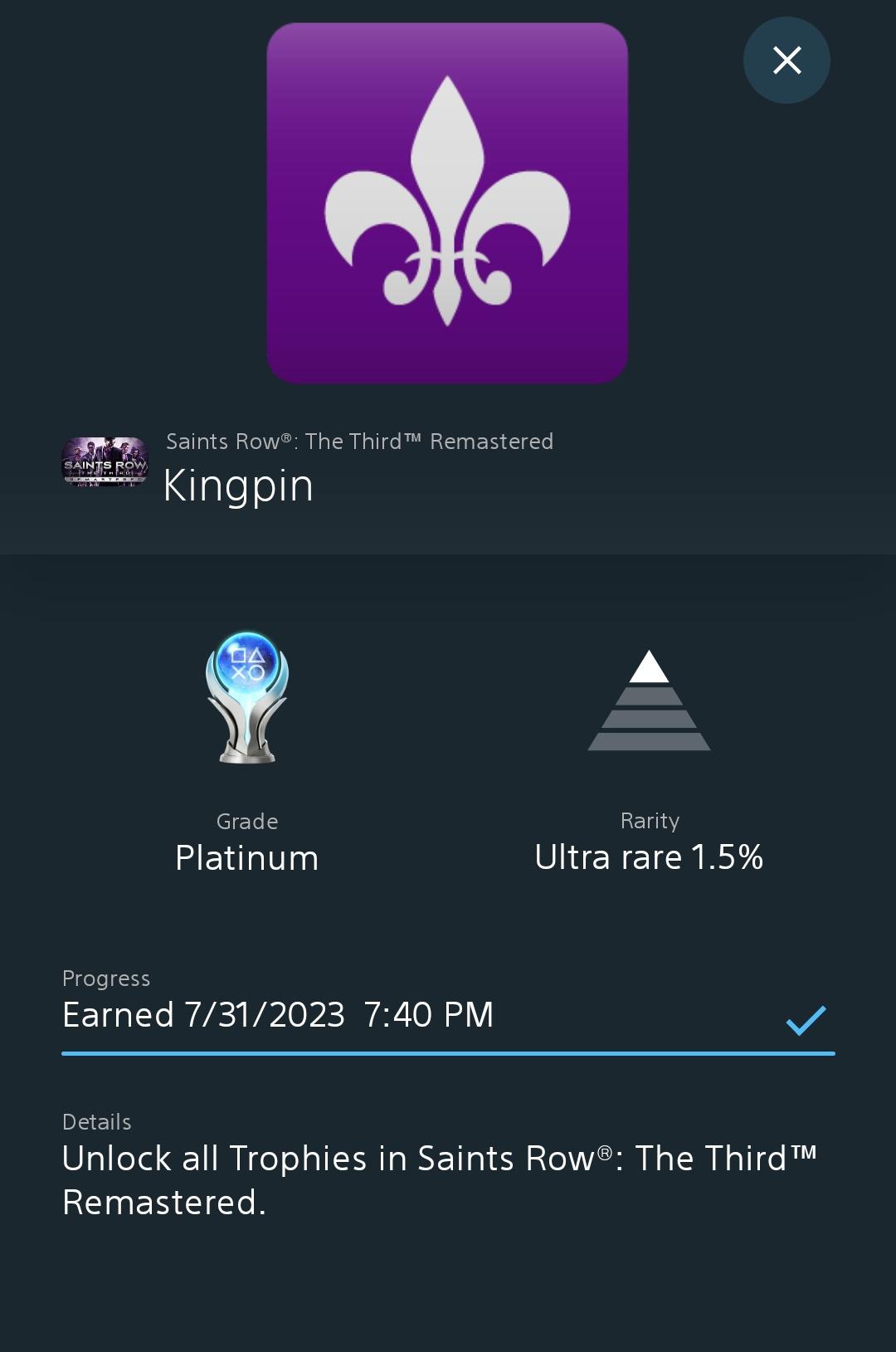 [Saints Row the Third Remastered] Platinum 87 r/Trophies