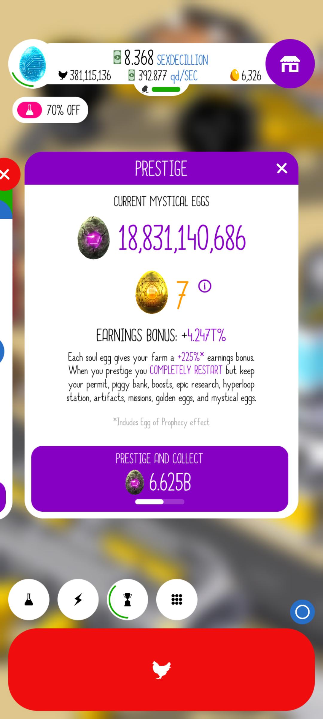 How can i gain prestige faster? i used sone 50x soul eggs boosts with 10x boost multiplier to