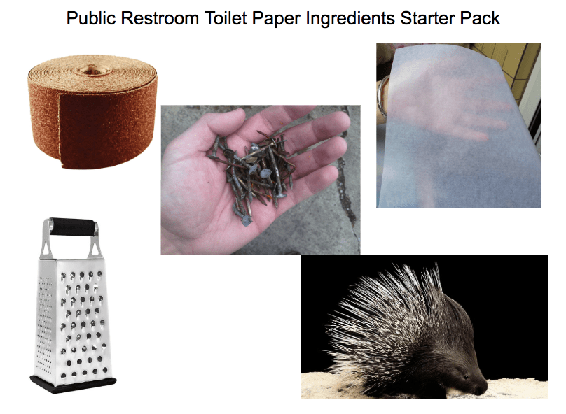 Public Restroom Toilet Paper Starter Pack r/starterpacks