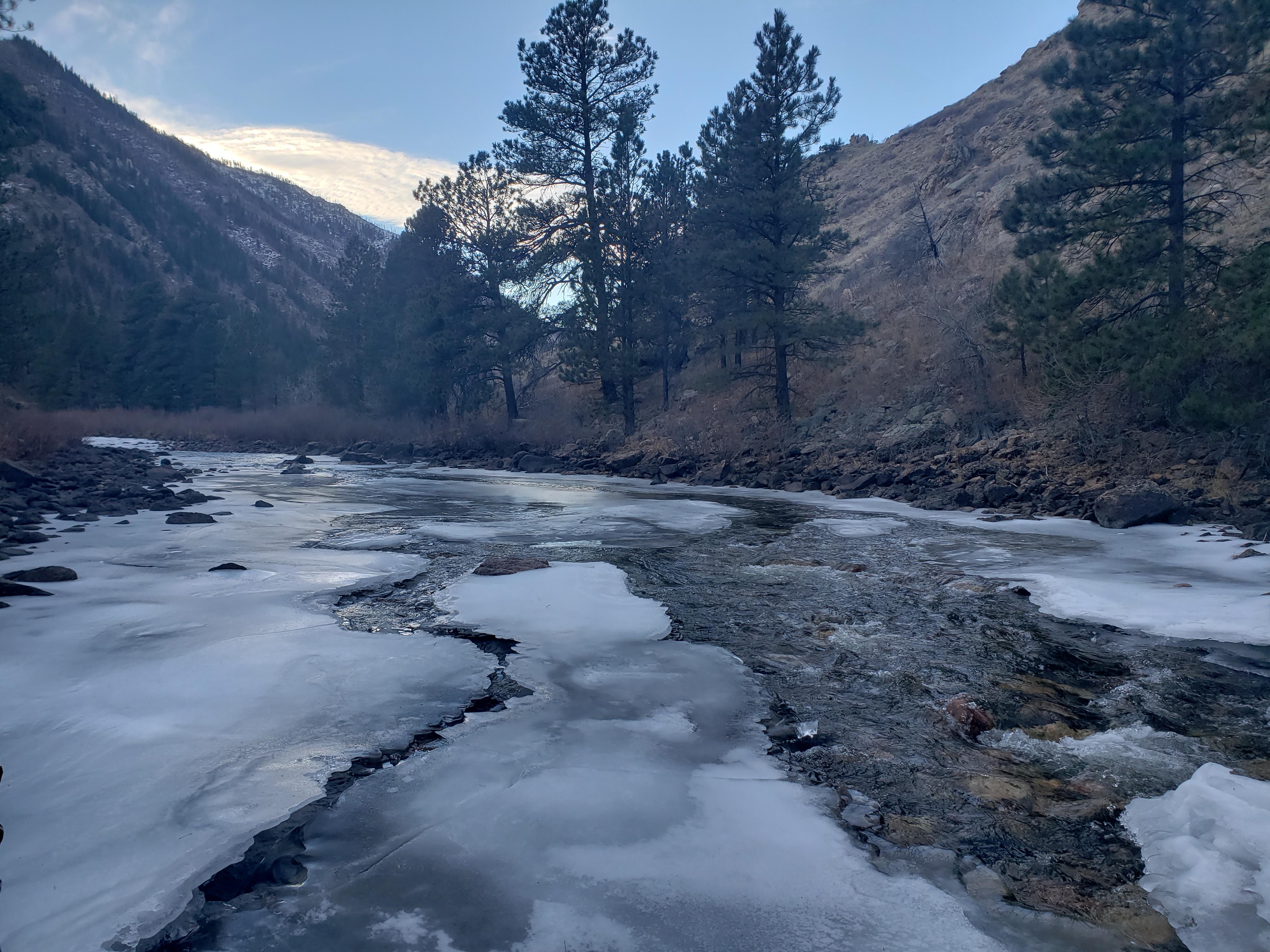 Walking on the Poudre River, Poudre Canyon, CO [OC] [4032 x 3024] r