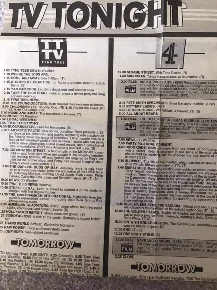 TV schedule from June 1993 r/CasualUK