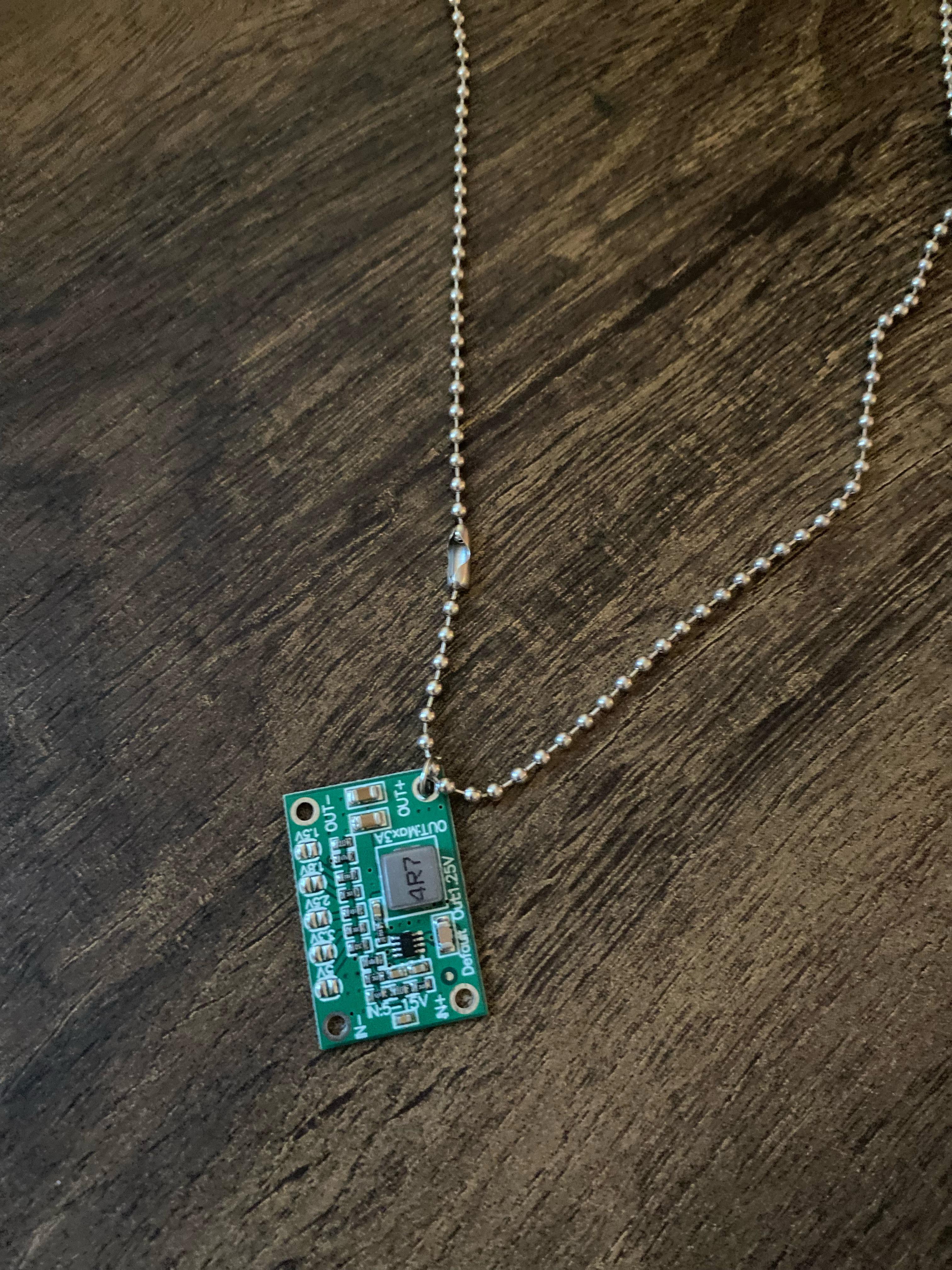 Any dangers to wearing a circuitboard necklace?
