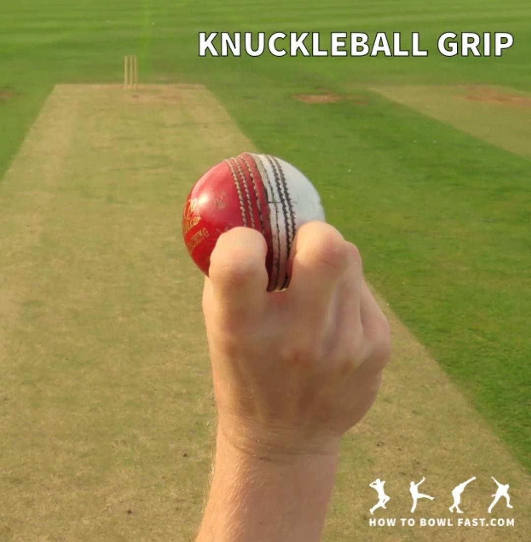 Knuckleball grip for those fast bowlers who want to practise a new
