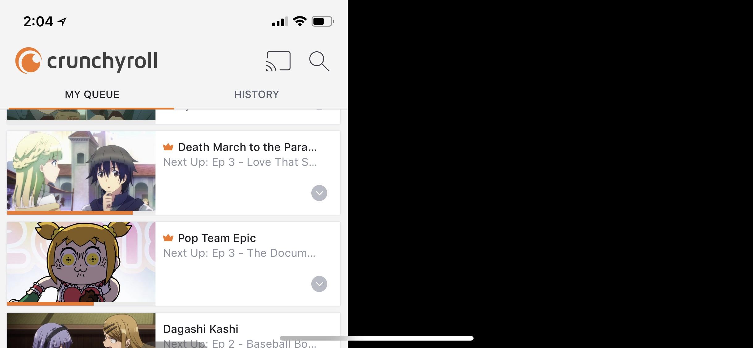 Crunchyroll app keeps on crashing on iPhone X. When you play a video it