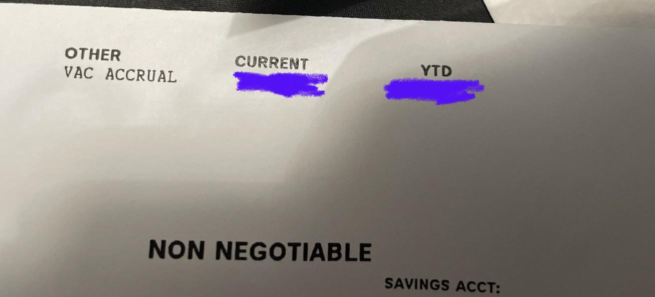 Vac Accrual on Pay Stub r/ontario