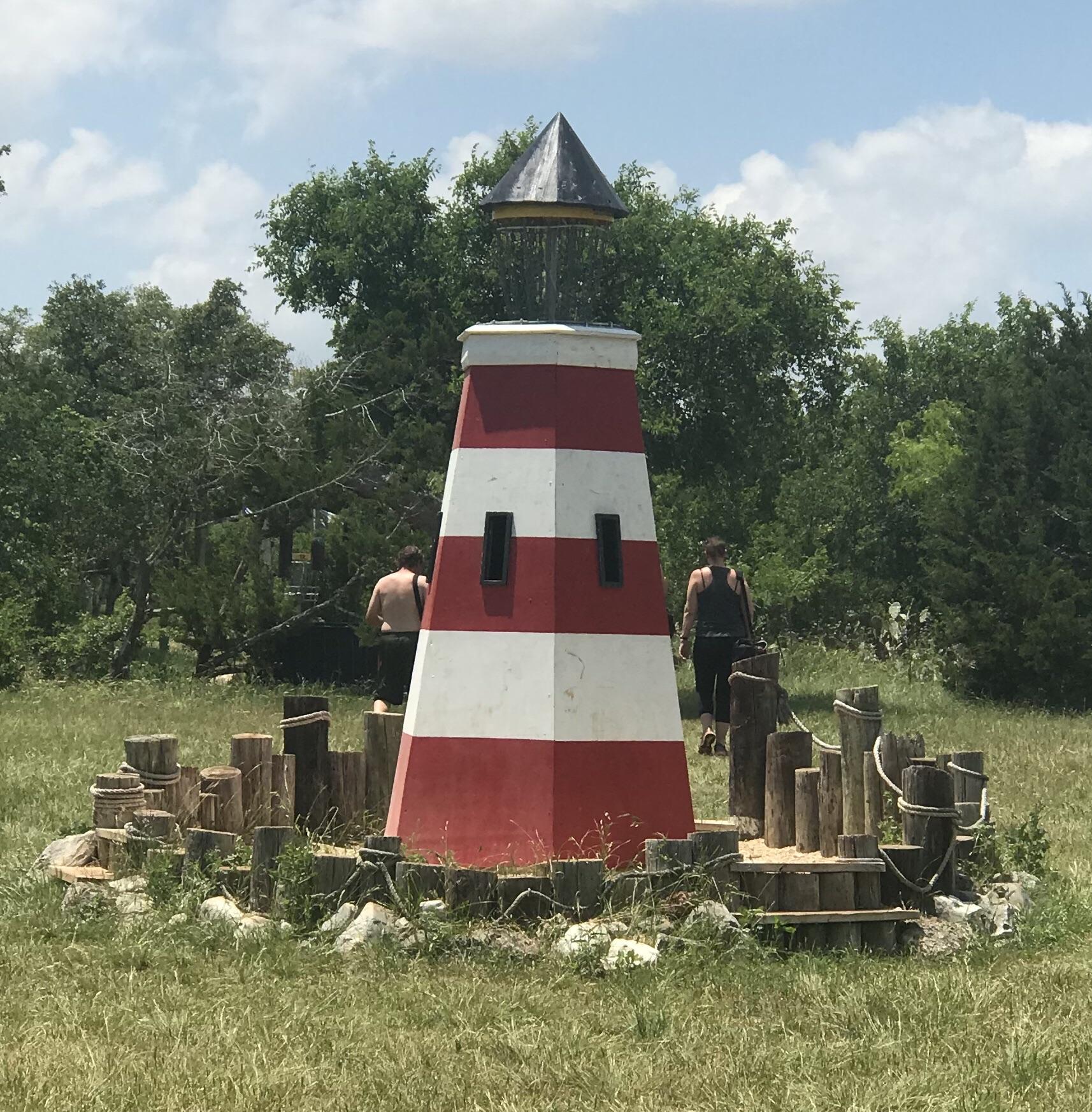 Lighthouse hole at Flying Armadillo in San Marcos, TX. Yes the basket