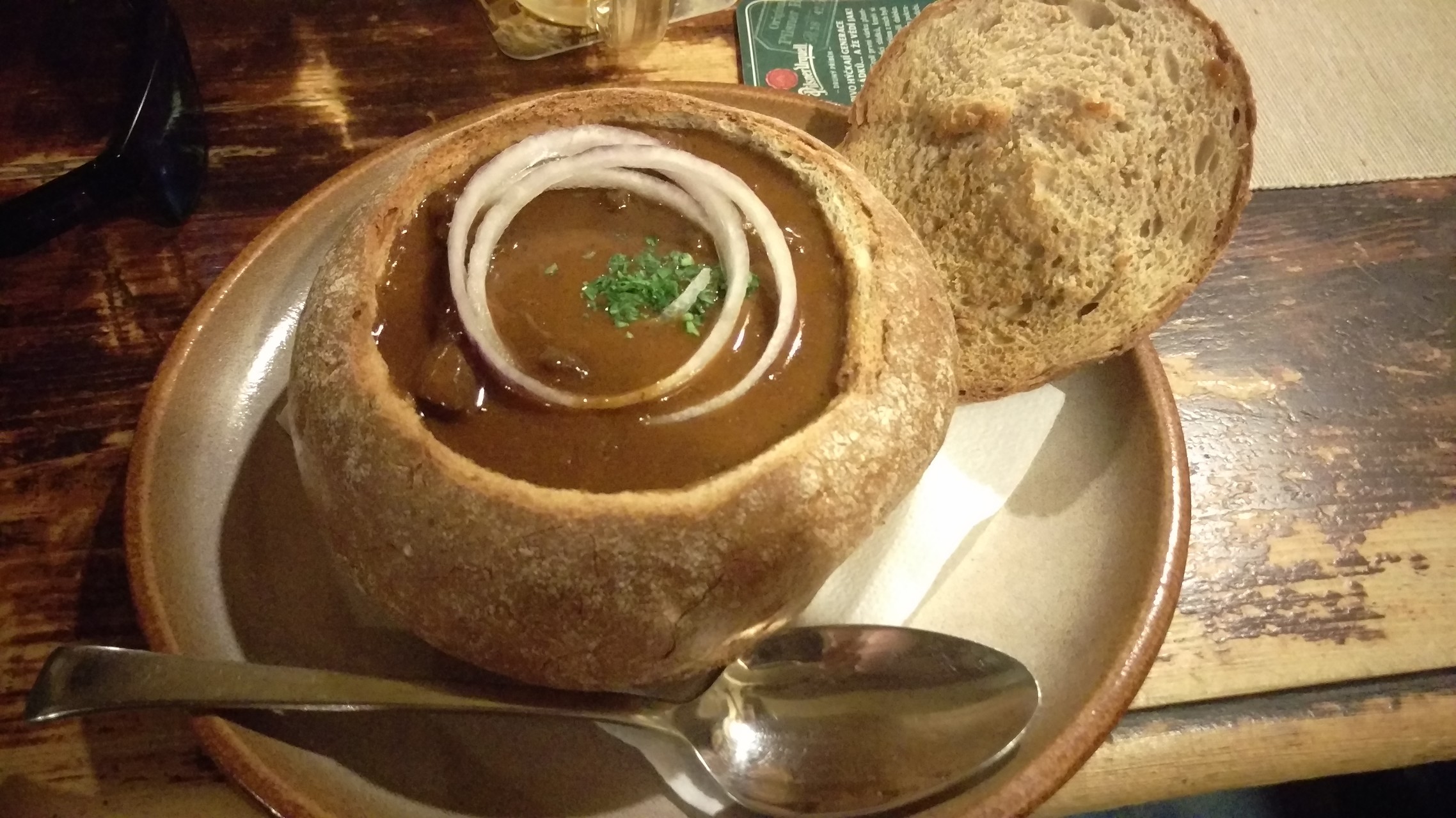[I ate]Beef Goulash in sour bread pot / Prague r/food