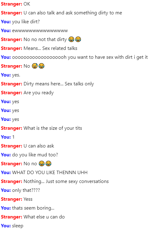 dirty talk ;))) : omegle