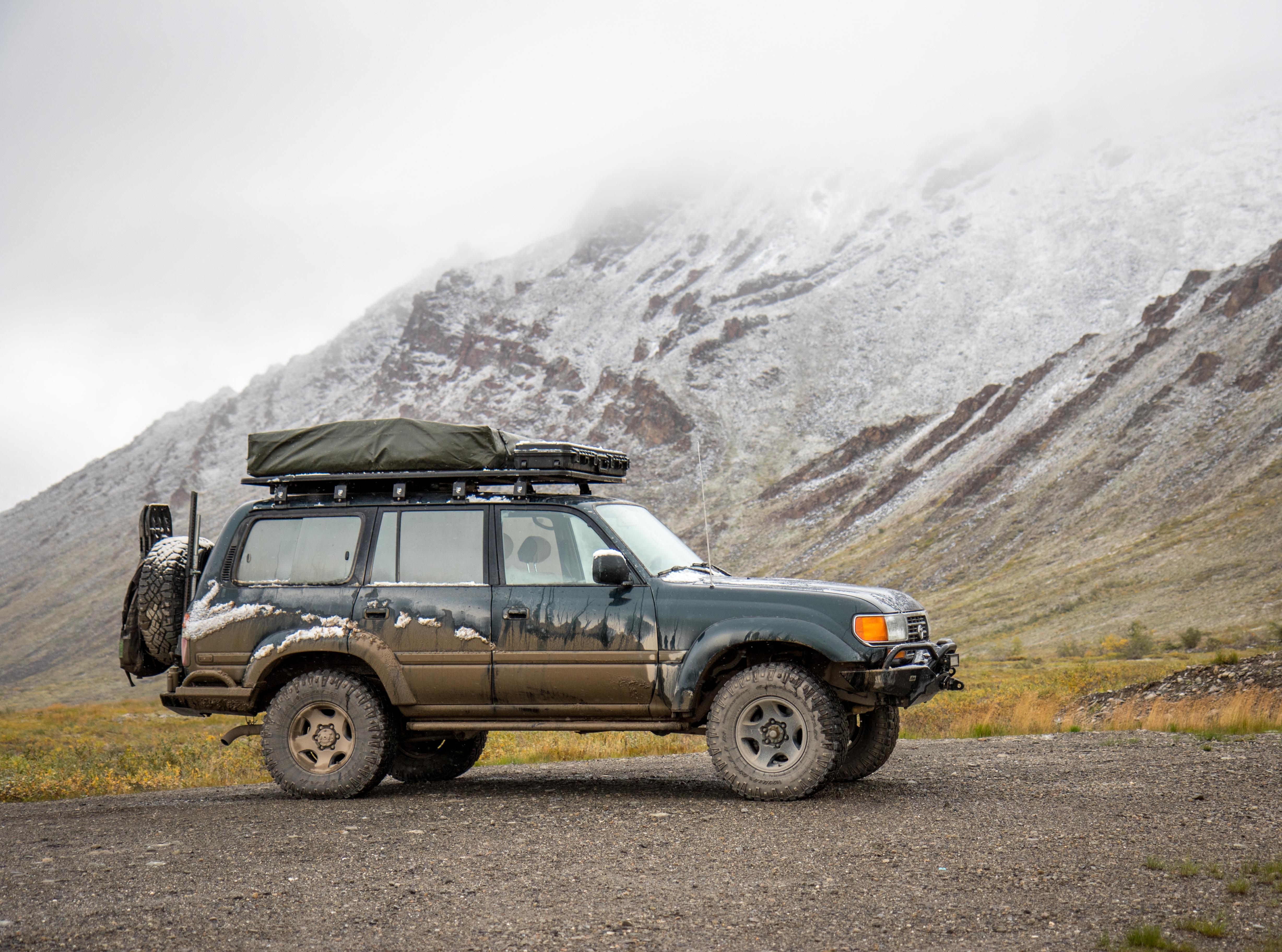 My Land Cruiser in the Brooks Range on a 10,000 mile trip to Alaska and