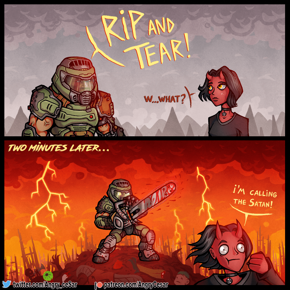 Doomer girl meme but DOOM r/gaming