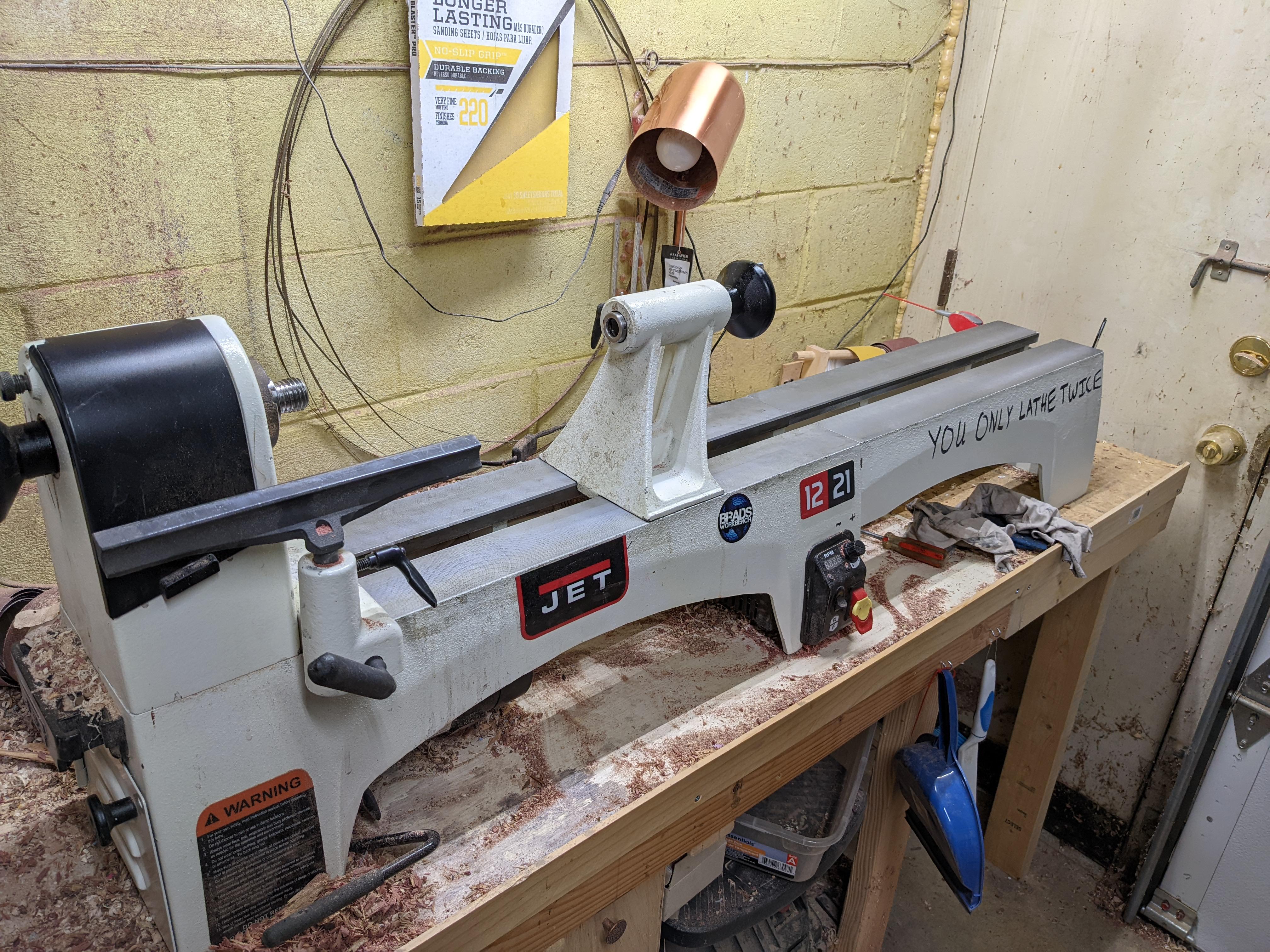 Finally set up my bed extension on my Jet 1221, aka You Only Lathe