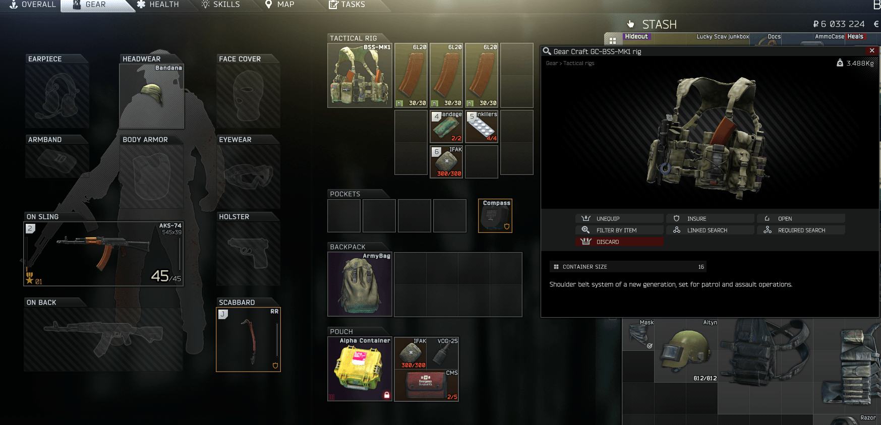 GCBSSMK1 rig has RPK mags in it, but no 3x1 slots for RPK mags. r