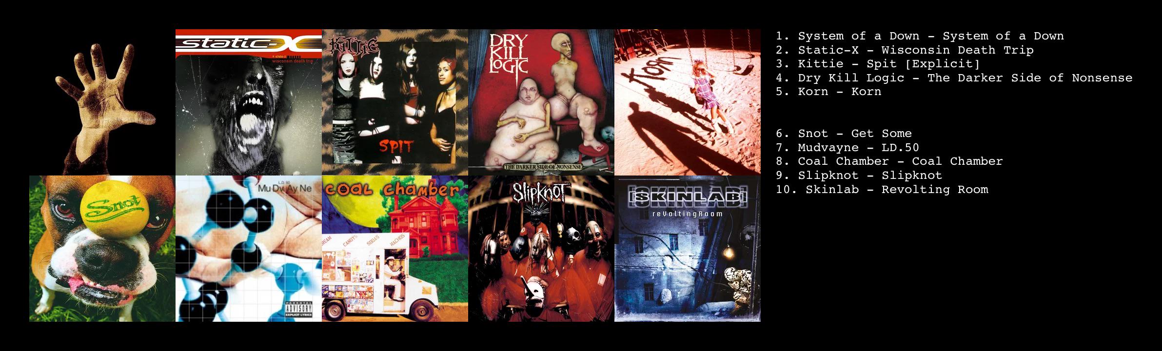 My top 10 nu metal albums r/numetal