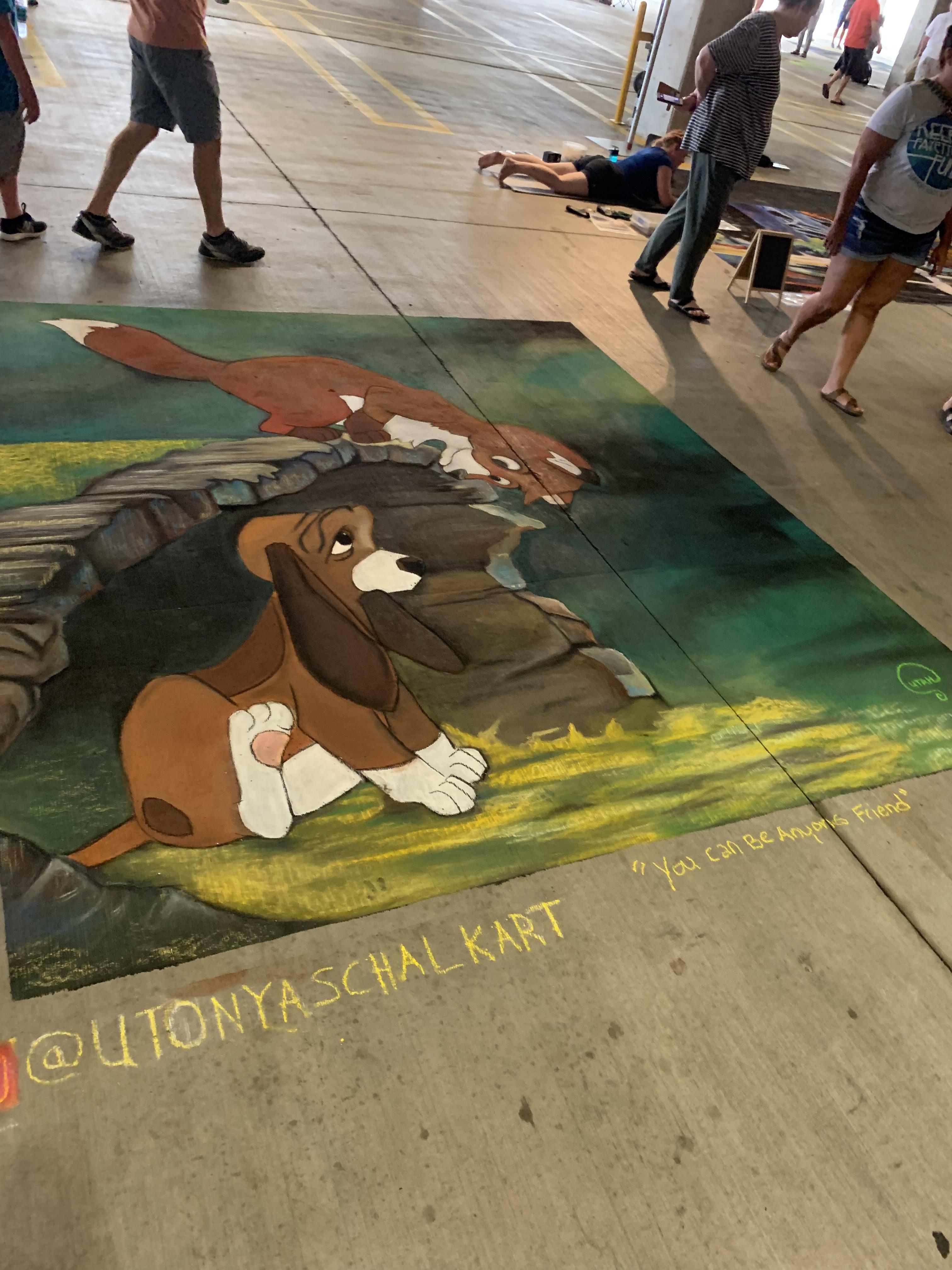 Saw this at a sidewalk chalk festival today! Made my heart happy disney