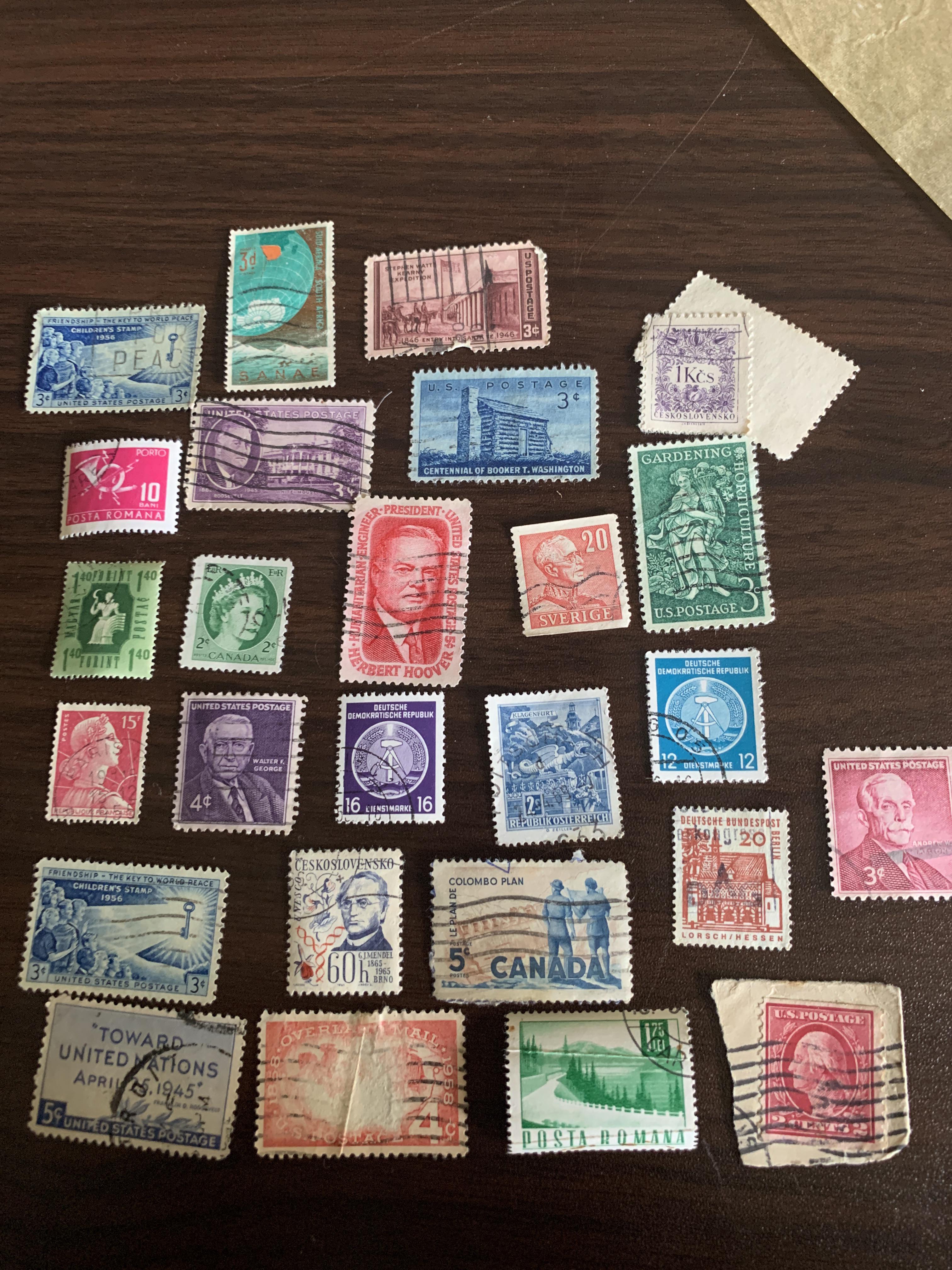 Are any of these stamps worth anything? I got them from my grandfather