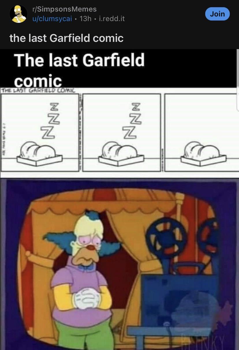 The last Garfield comic r/ontheledgeandshit