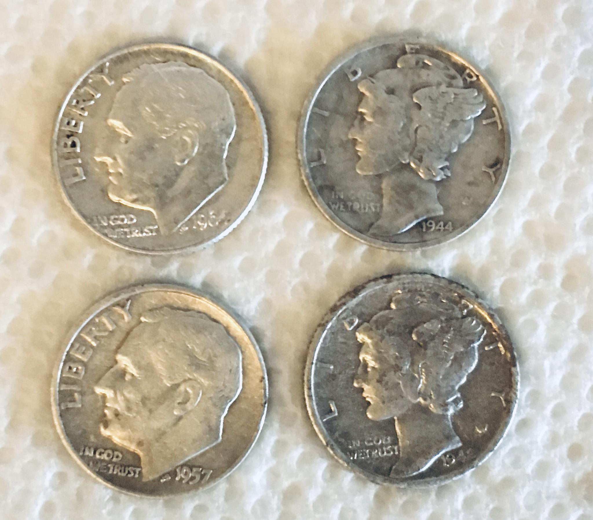 Found 4 silver dimes on the 4th r/metaldetecting