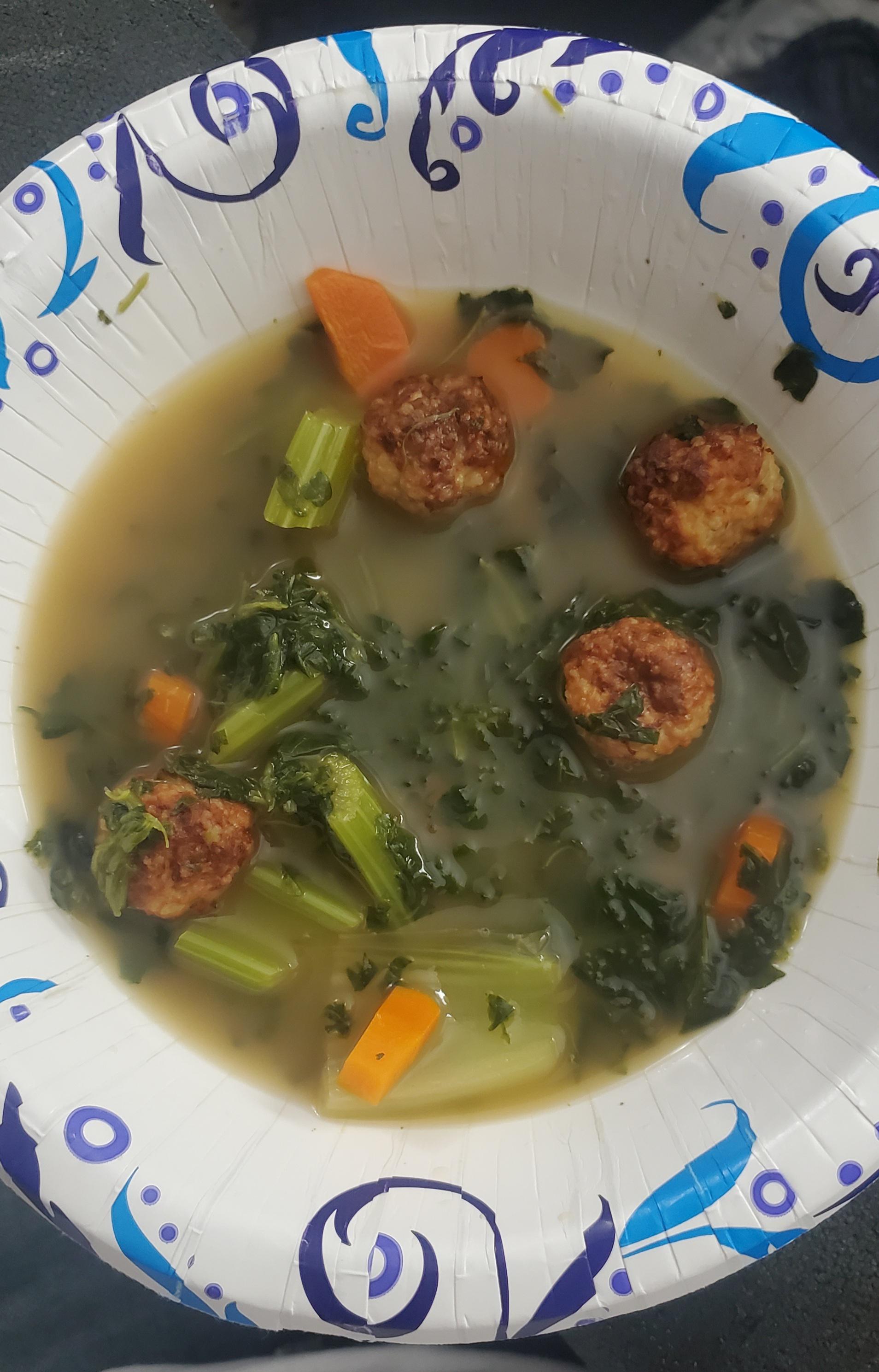 Gastritis Wedding? Italian wedding style soup. Chicken bone broth