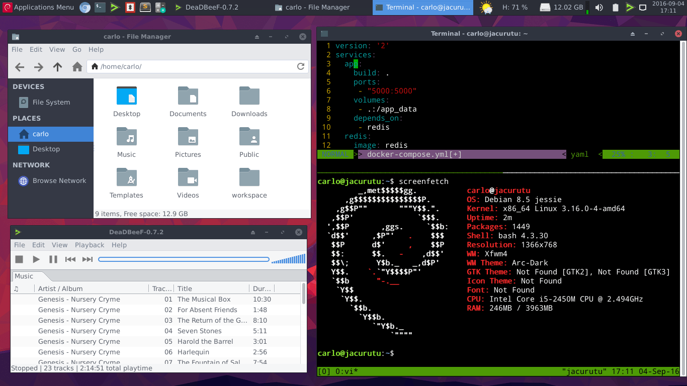 [XFCE] Dark theme & grey icons r/unixporn