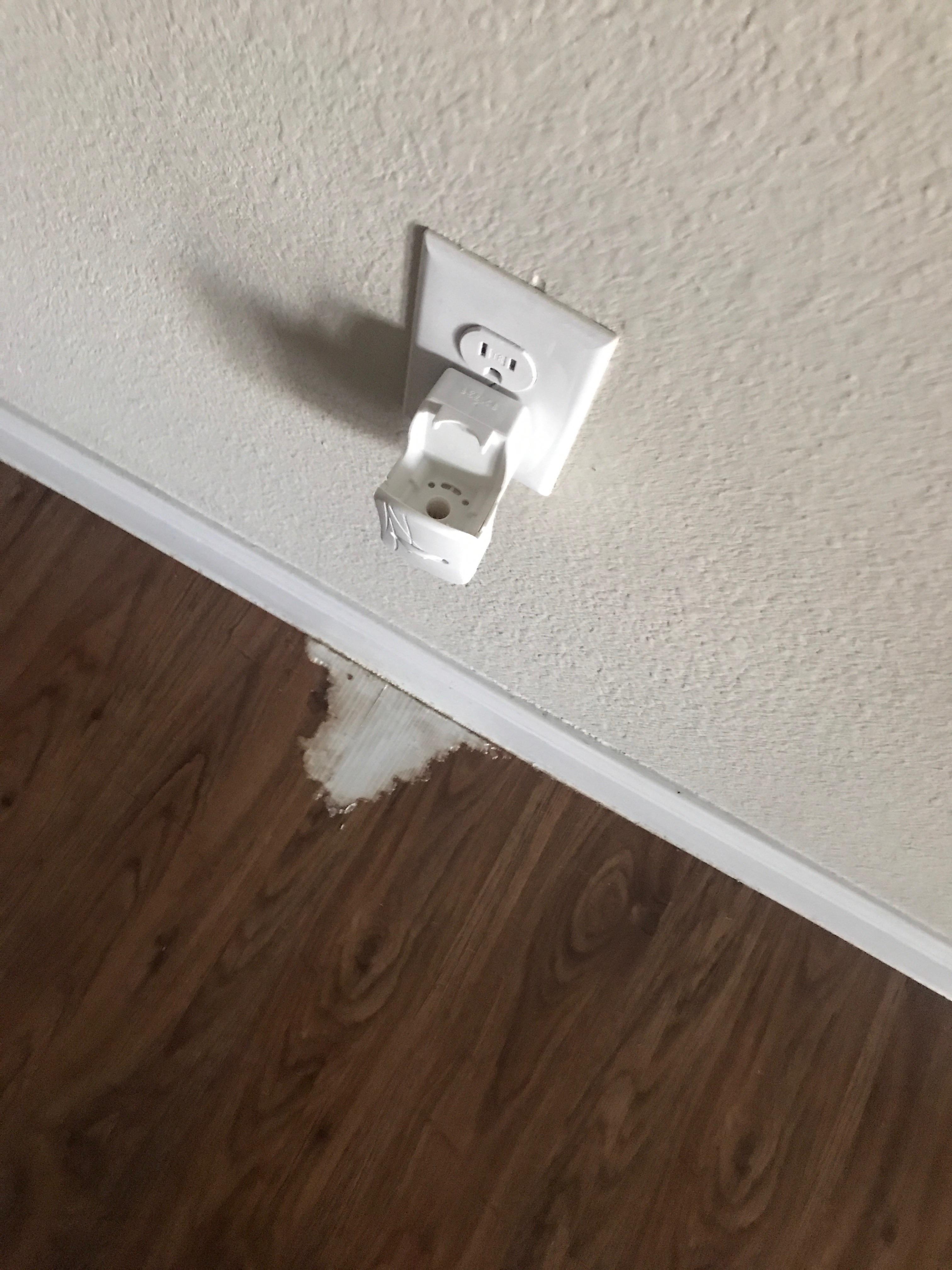 How would I repair this? The plugin scent leaked onto the floor. Not