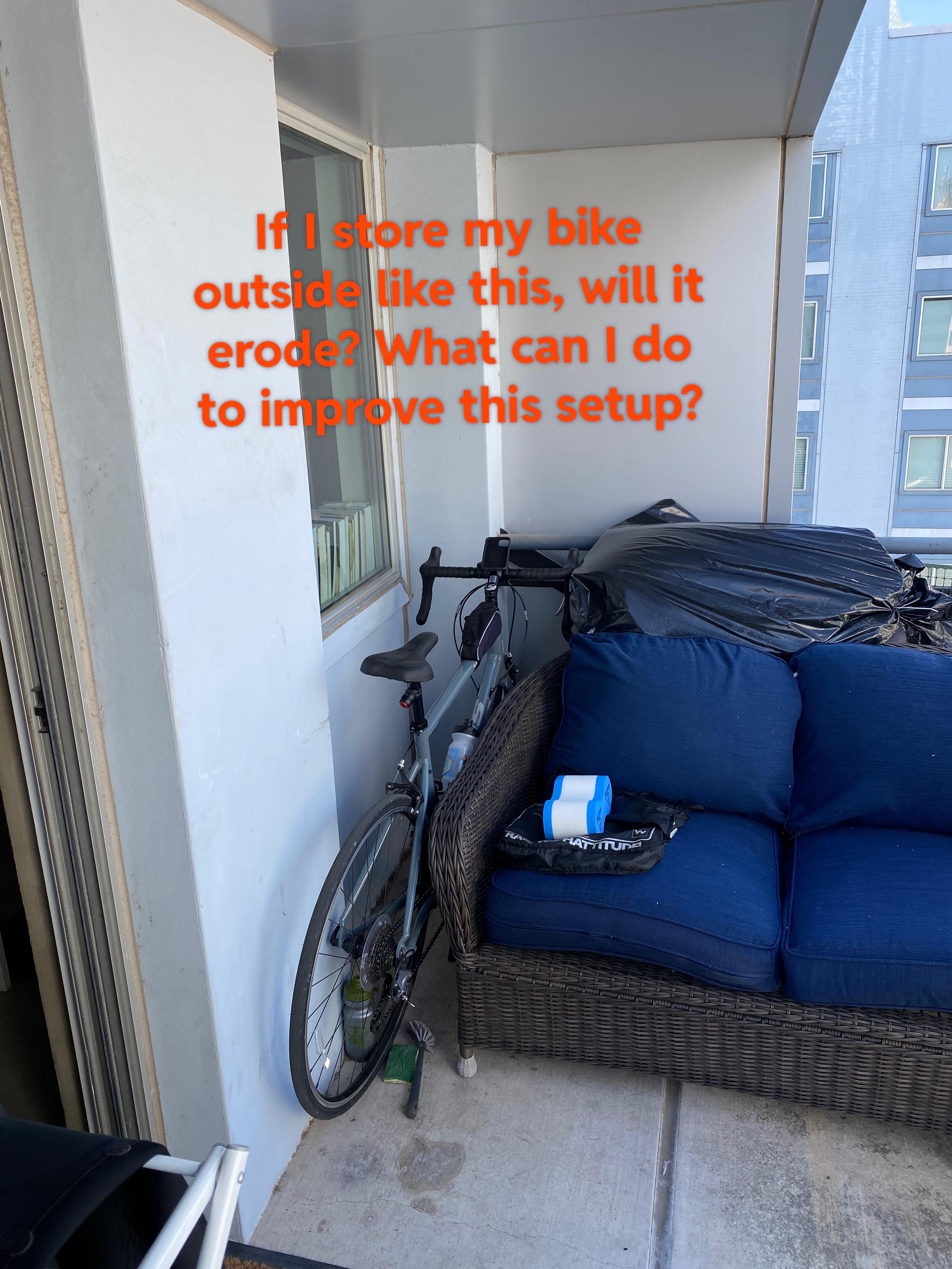 Storing road bike on balcony r/bicycling