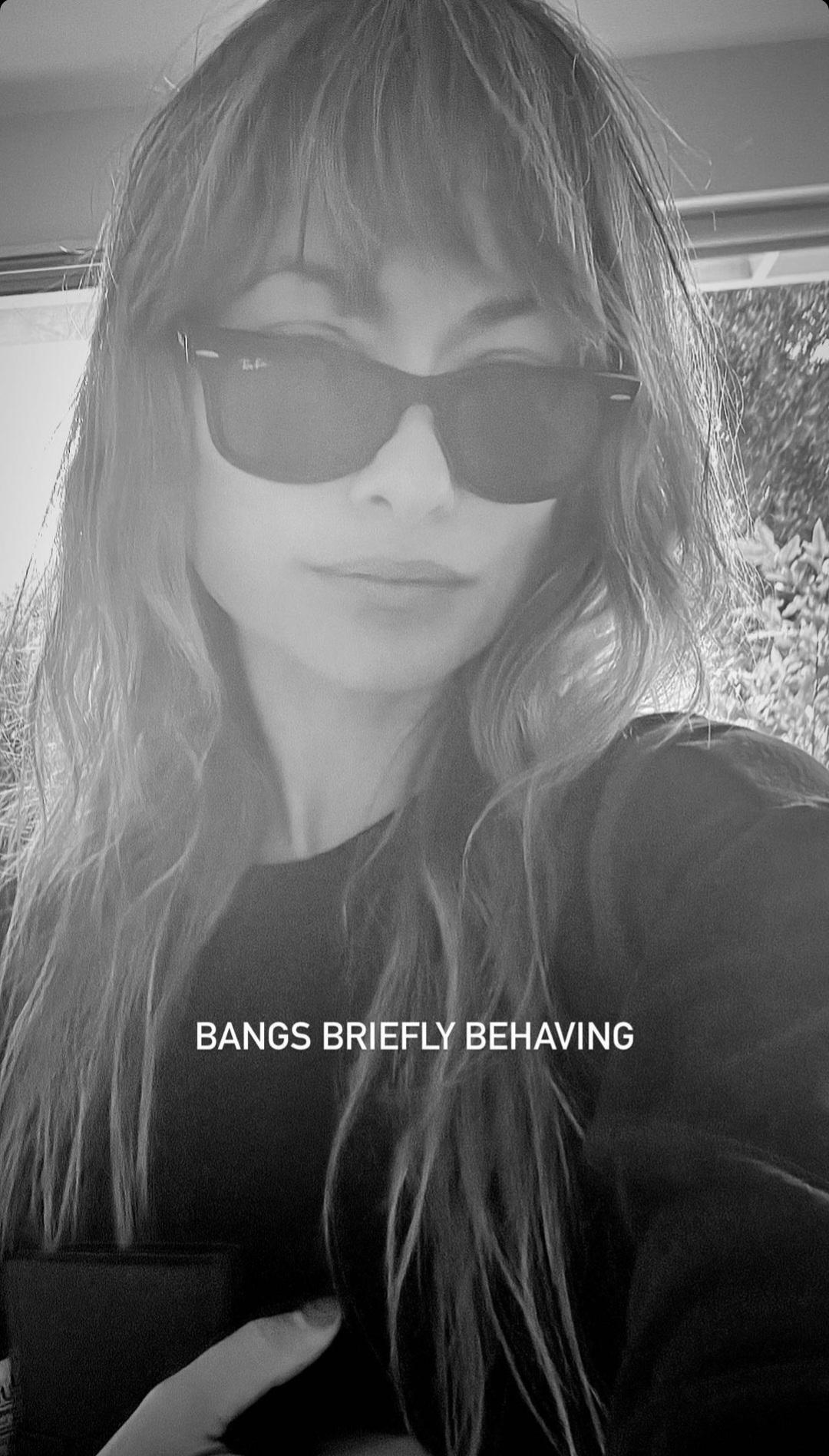 I've always had a soft spot for her with bangs. (Instagram story 6/26