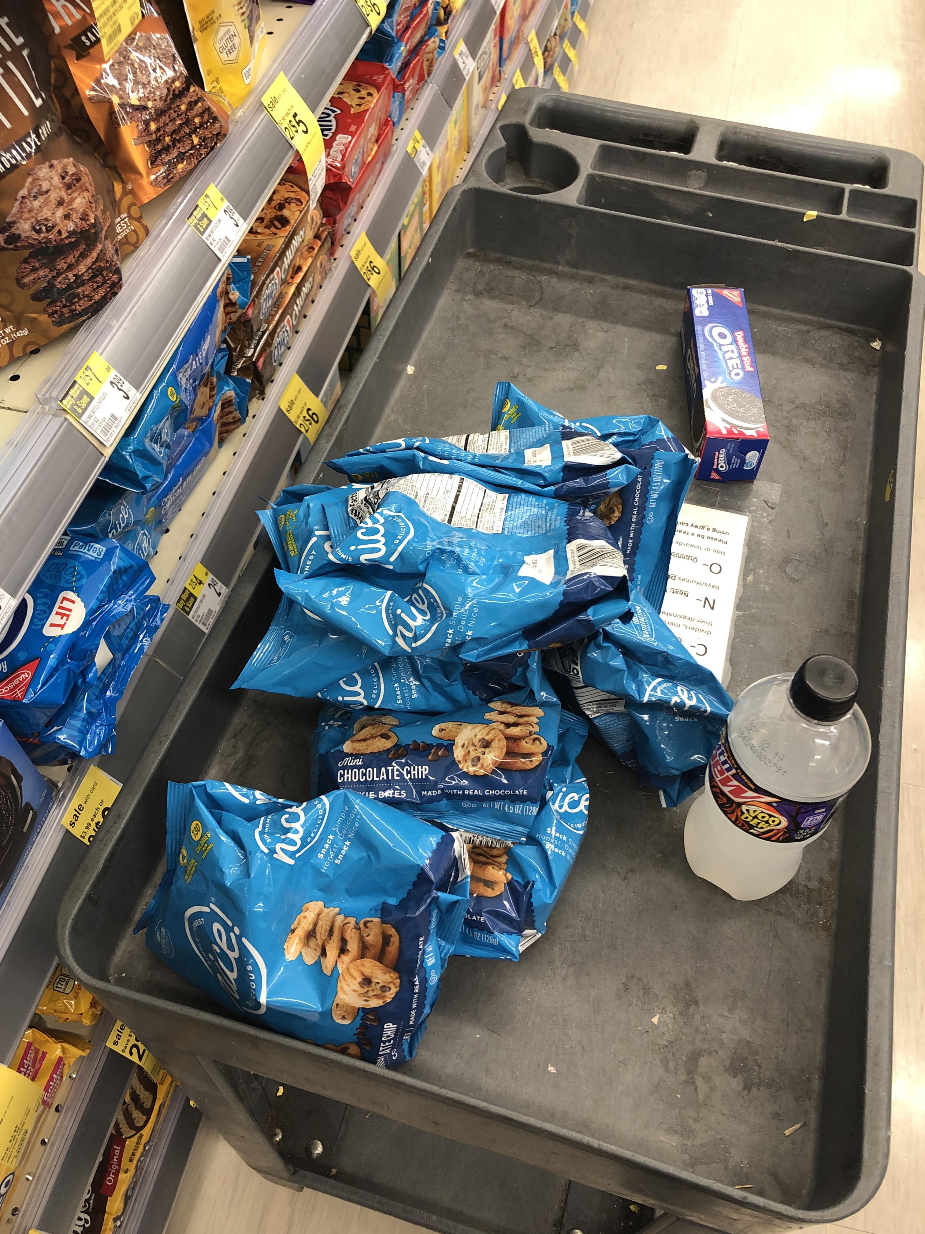 Checking expiration dates for everything including the frozen foods