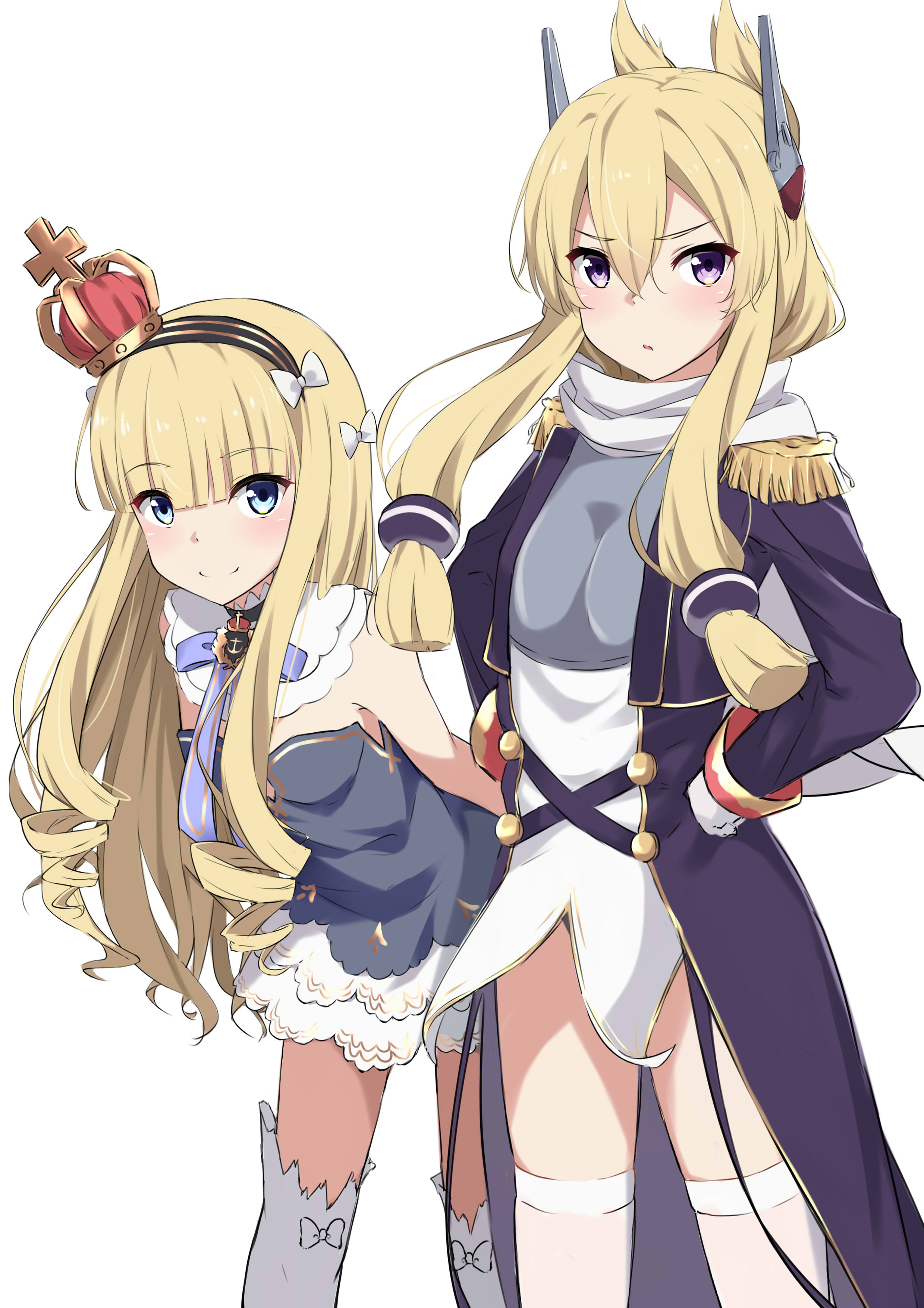 A cute, happy QE and the stalwart Warspite r/AzureLane