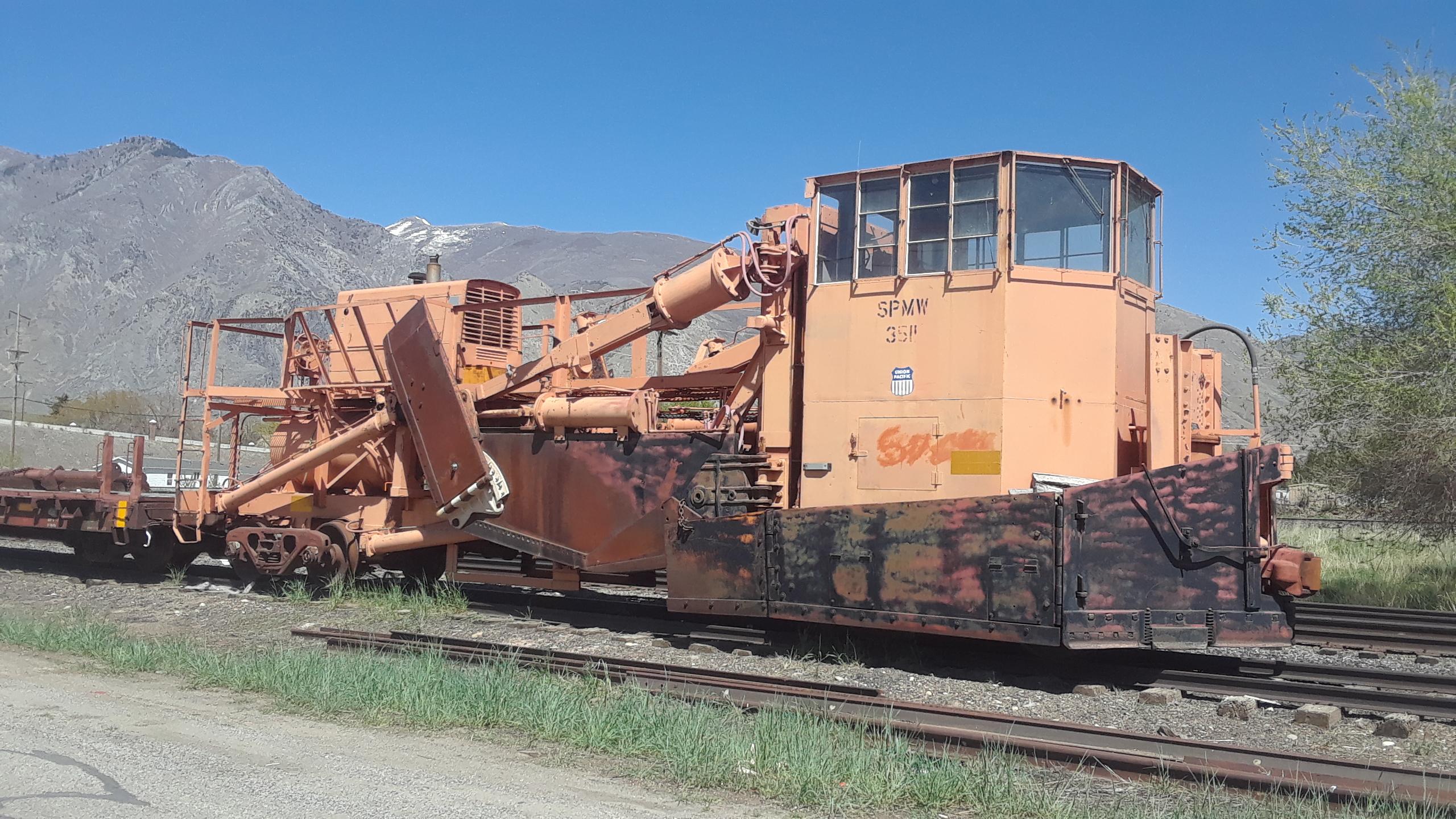 Train car/engine in Springville, Utah. Lots of hinges & hydraulics. r