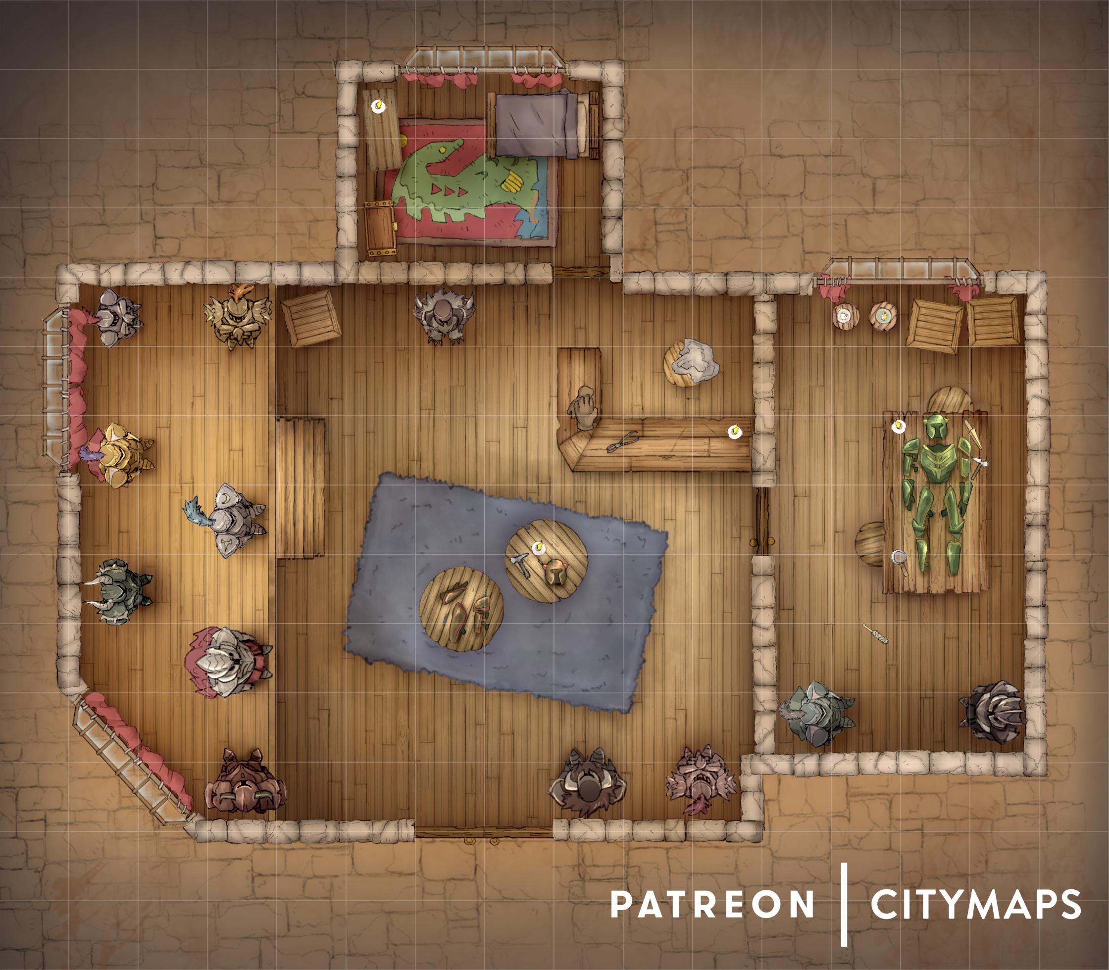 Eckart's Armour Shop [14x16] r/battlemaps