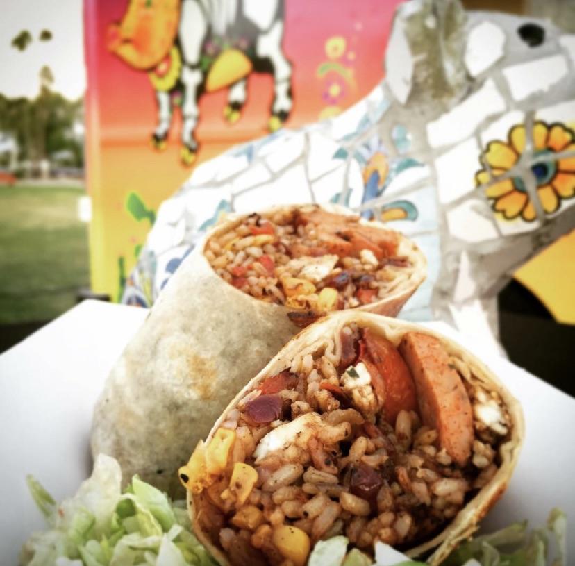 Louisiana gator tail and andouille sausage burrito with homeboy’s