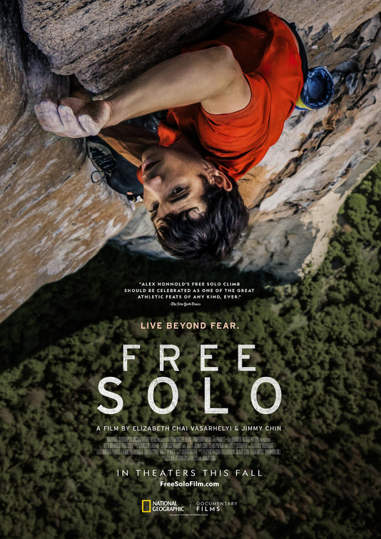 Poster of 'Free Solo' Rock climber, Alex Honnold, creates history