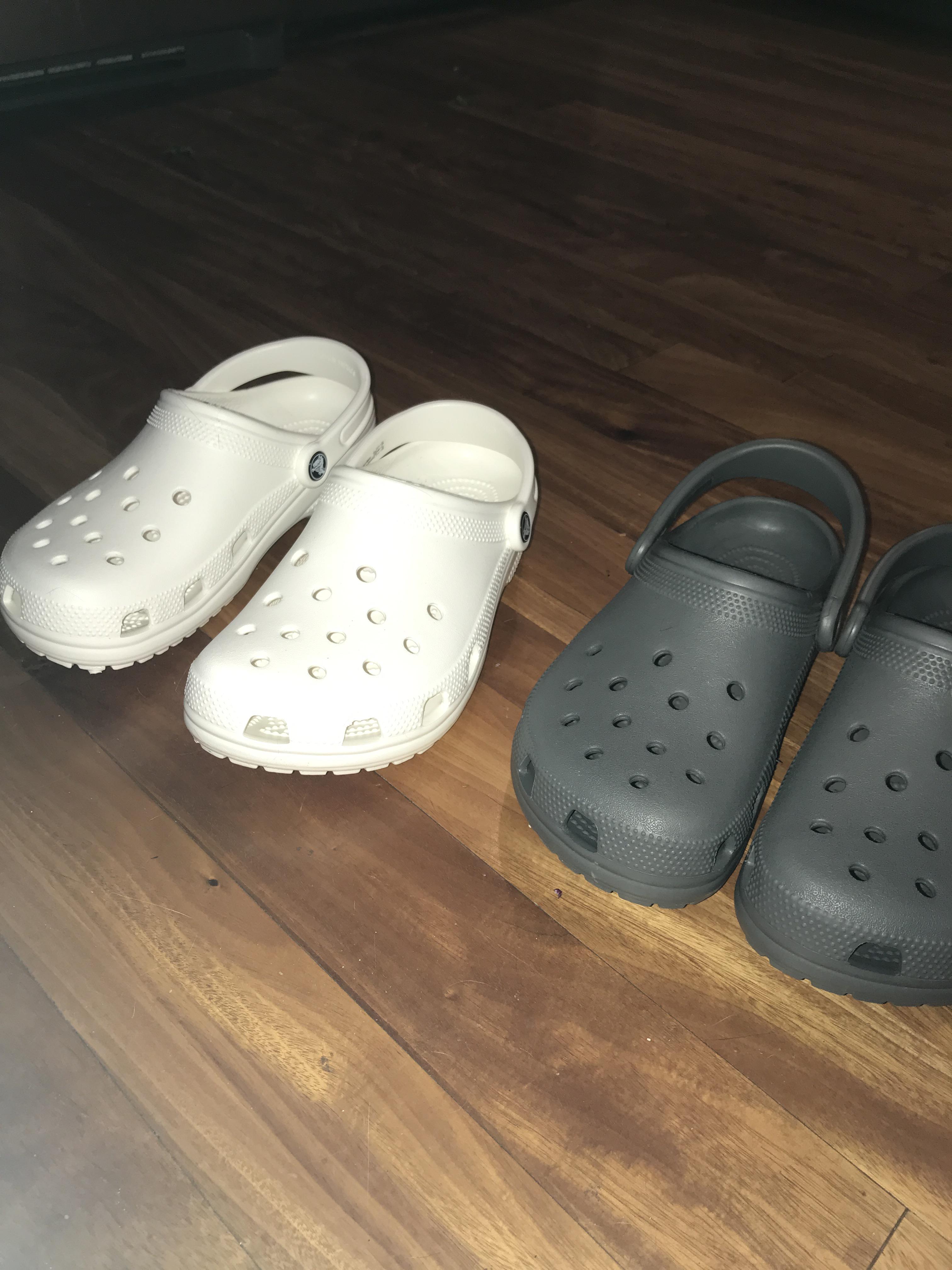Got grey crocs yesterday; white crocs today!! r/crocs