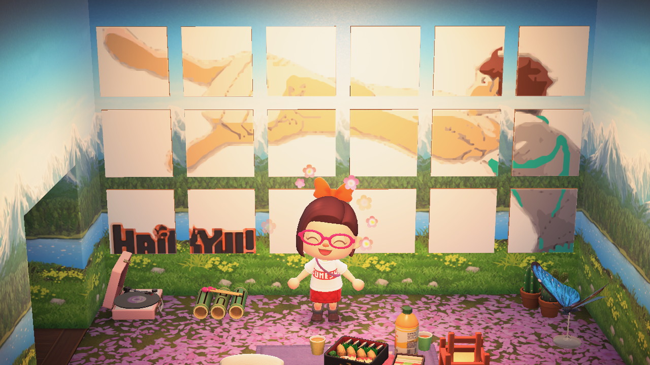 My Animal Crossing wall dedicated to the best scene r/haikyuu