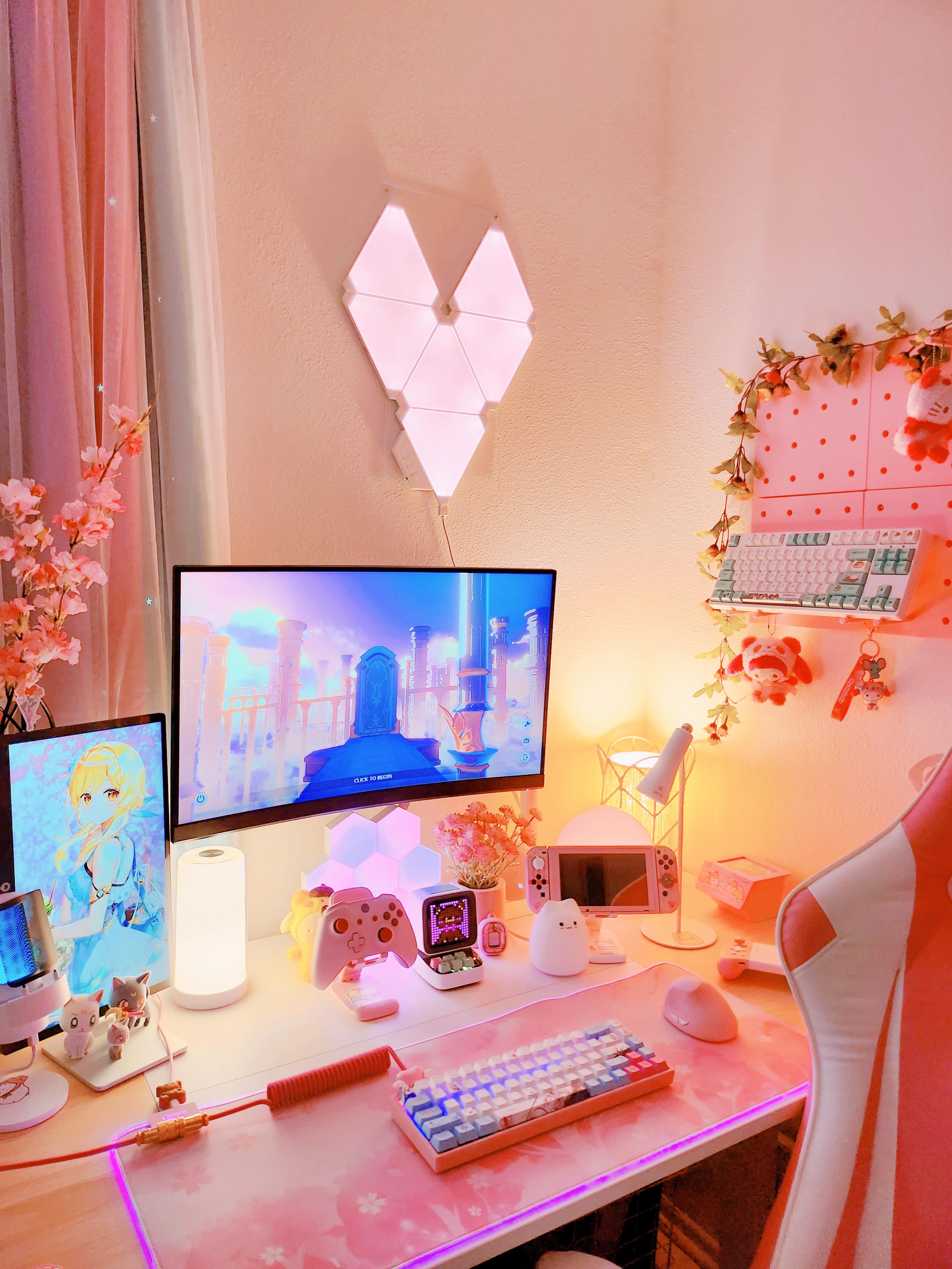 My Cherry Blossom Gaming Setup : r/GirlGamers