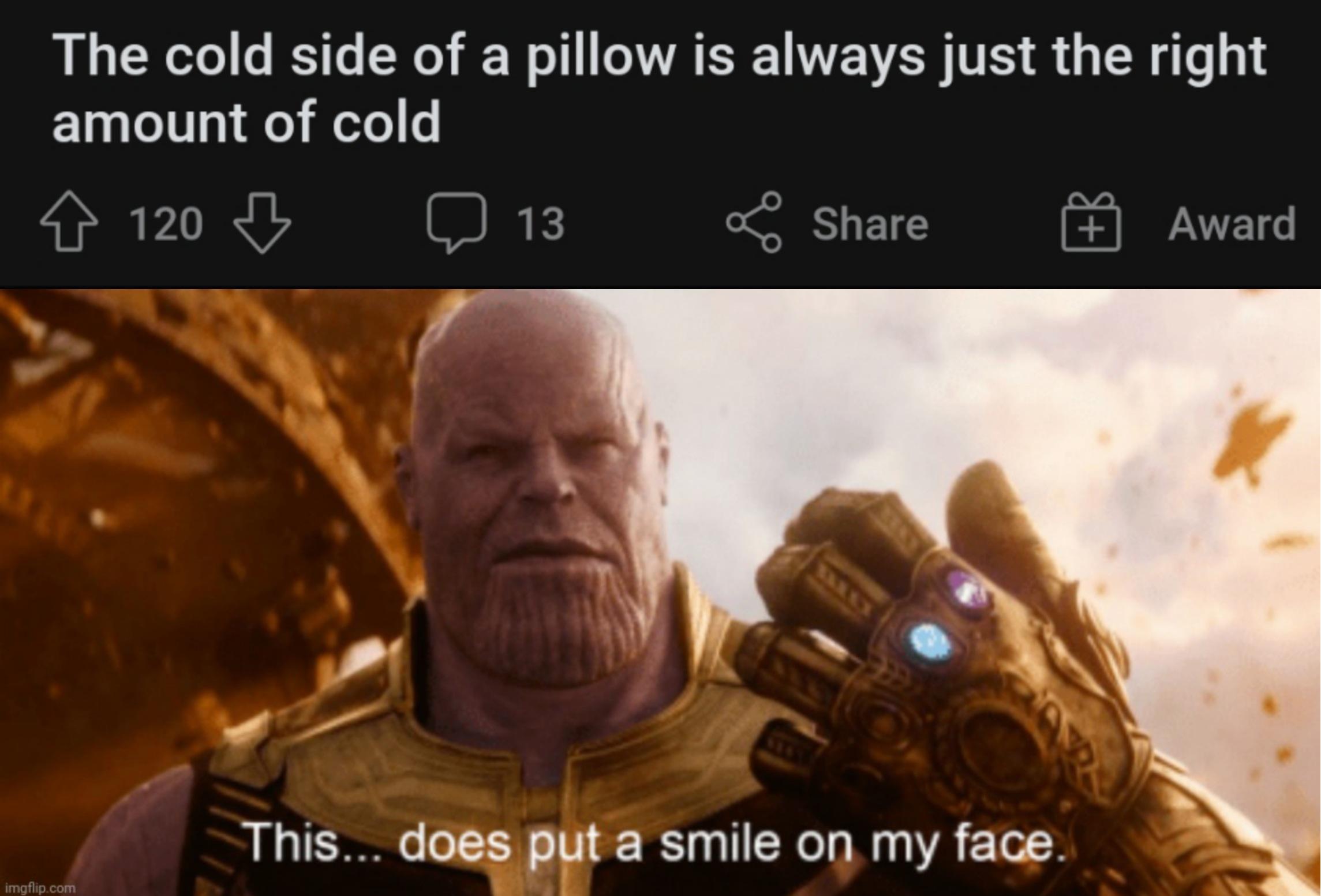 Ah yes, the cold side of a pillow r/memes