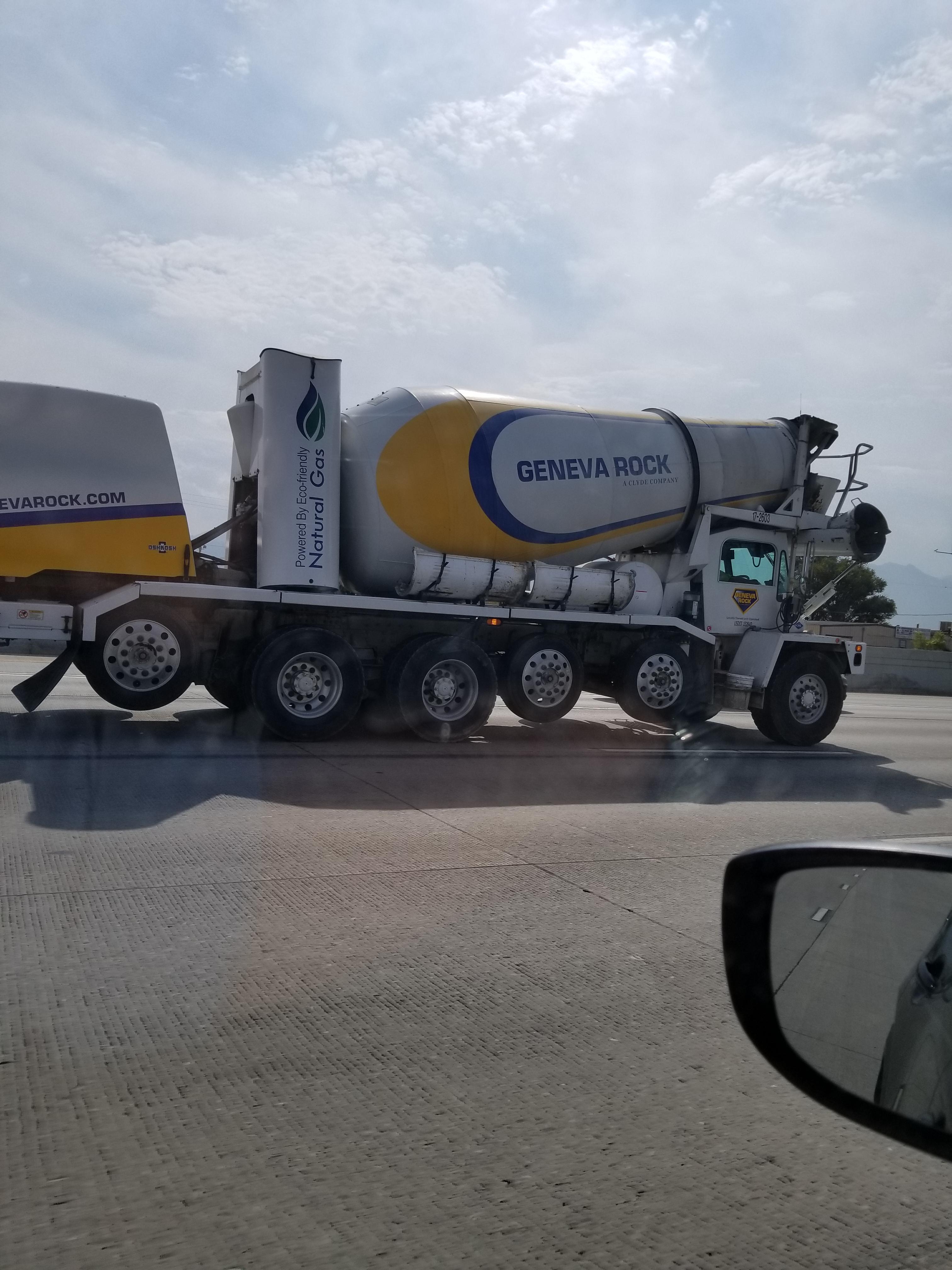 The cement trucks in Utah are backwards. r/mildlyinteresting