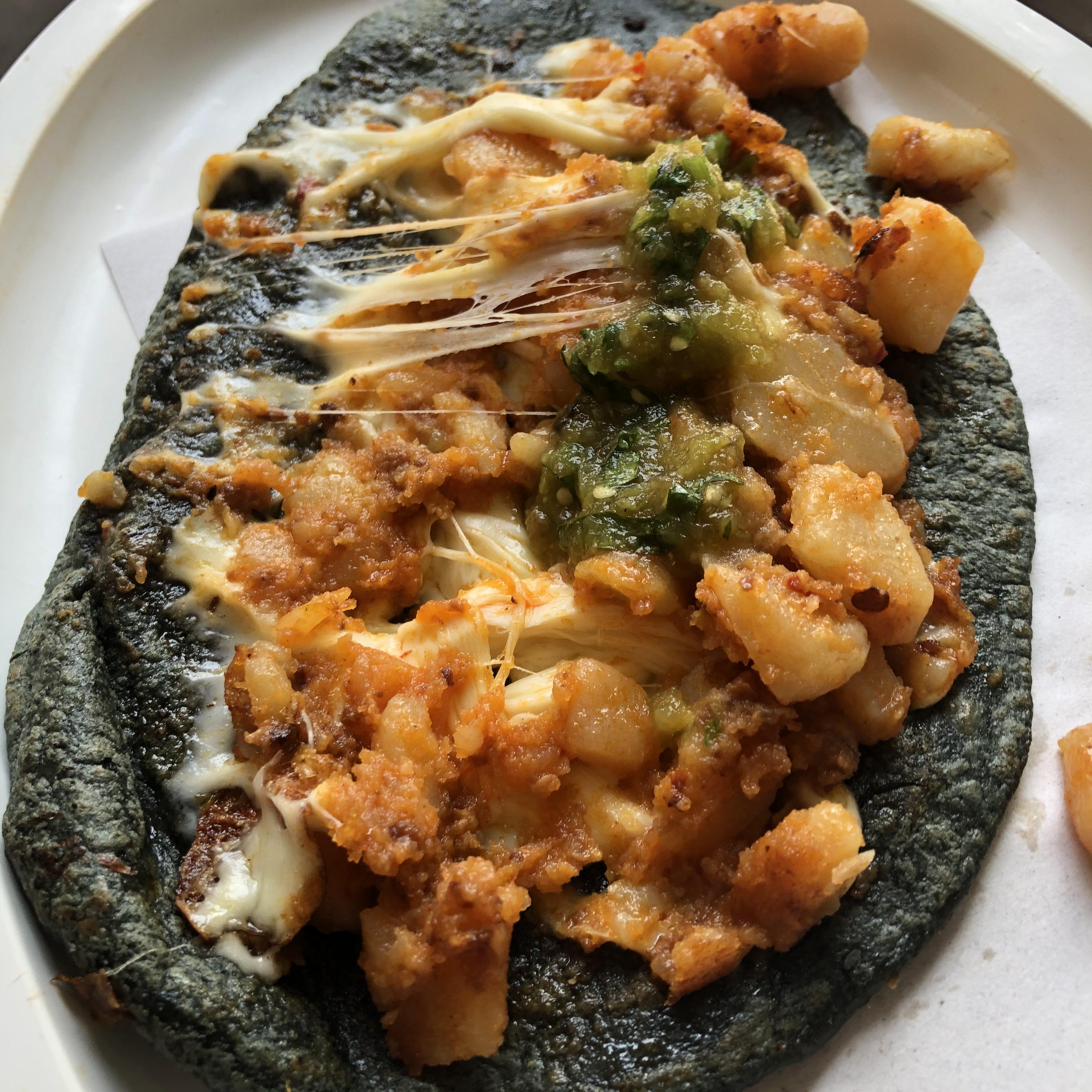 Potato & Chorizo Quesadilla from Jenni’s Street Quesadillas CDMX. r