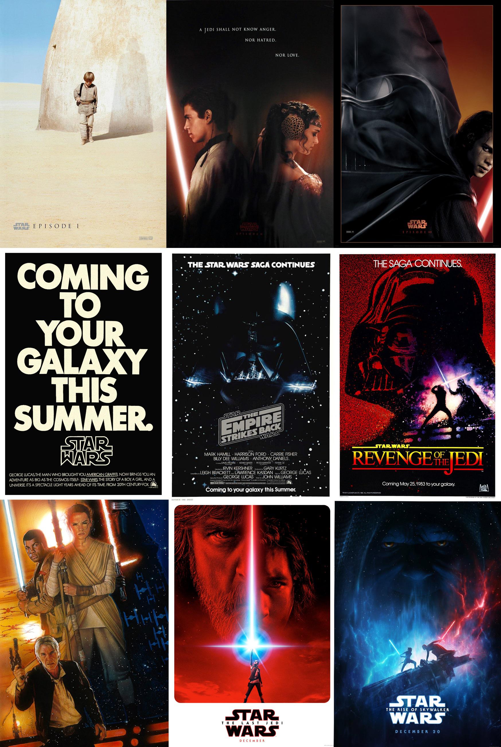 Star Wars Skywalker Saga Complete Teaser Posters starwarsspeculation